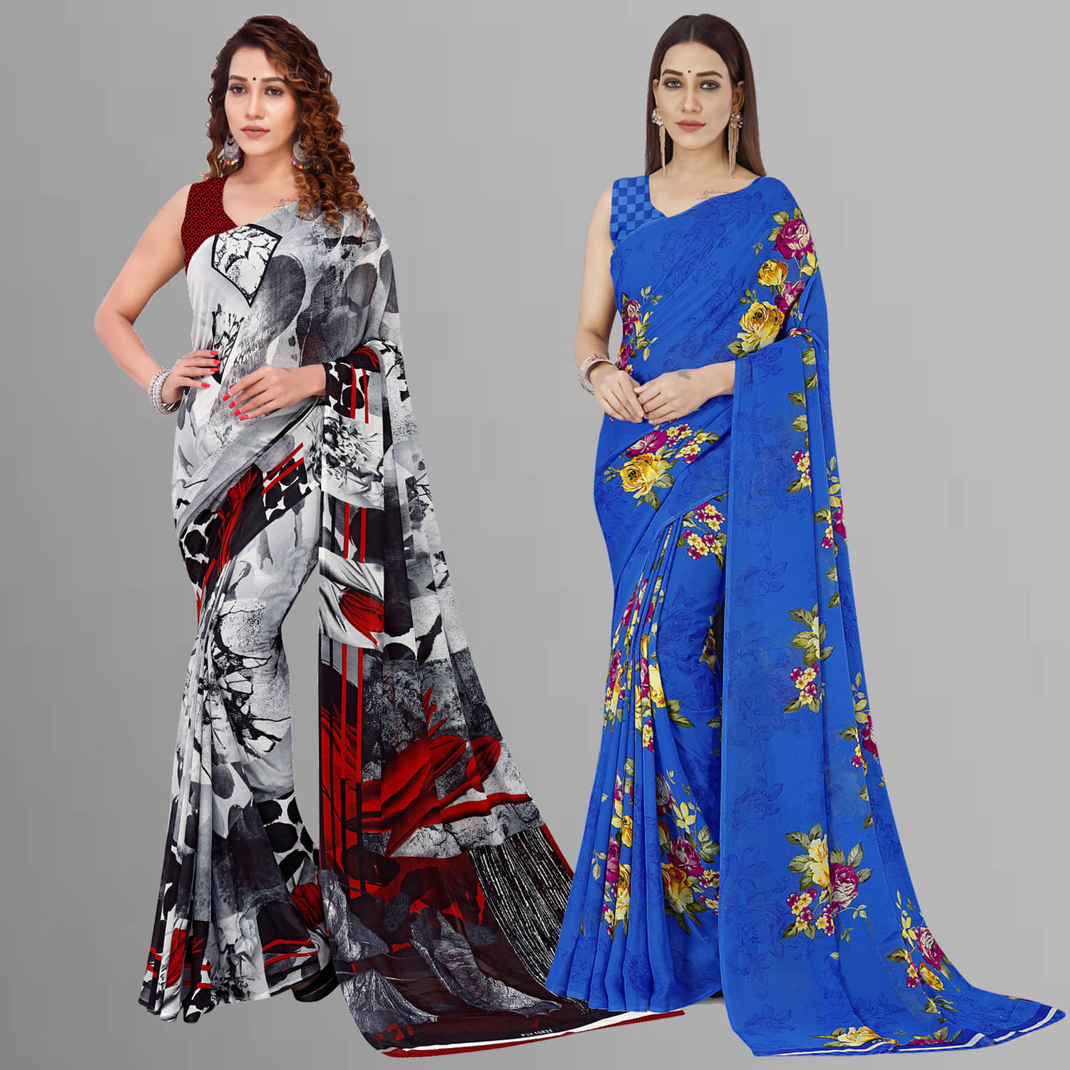 ANAND SAREE Georgette Printed Regular Saree With Unstitched Blouse Piece ( Multicolor ) ANAND SAREE Georgette Printed Regular Saree With Unstitched Blouse Piece ( Multicolor )