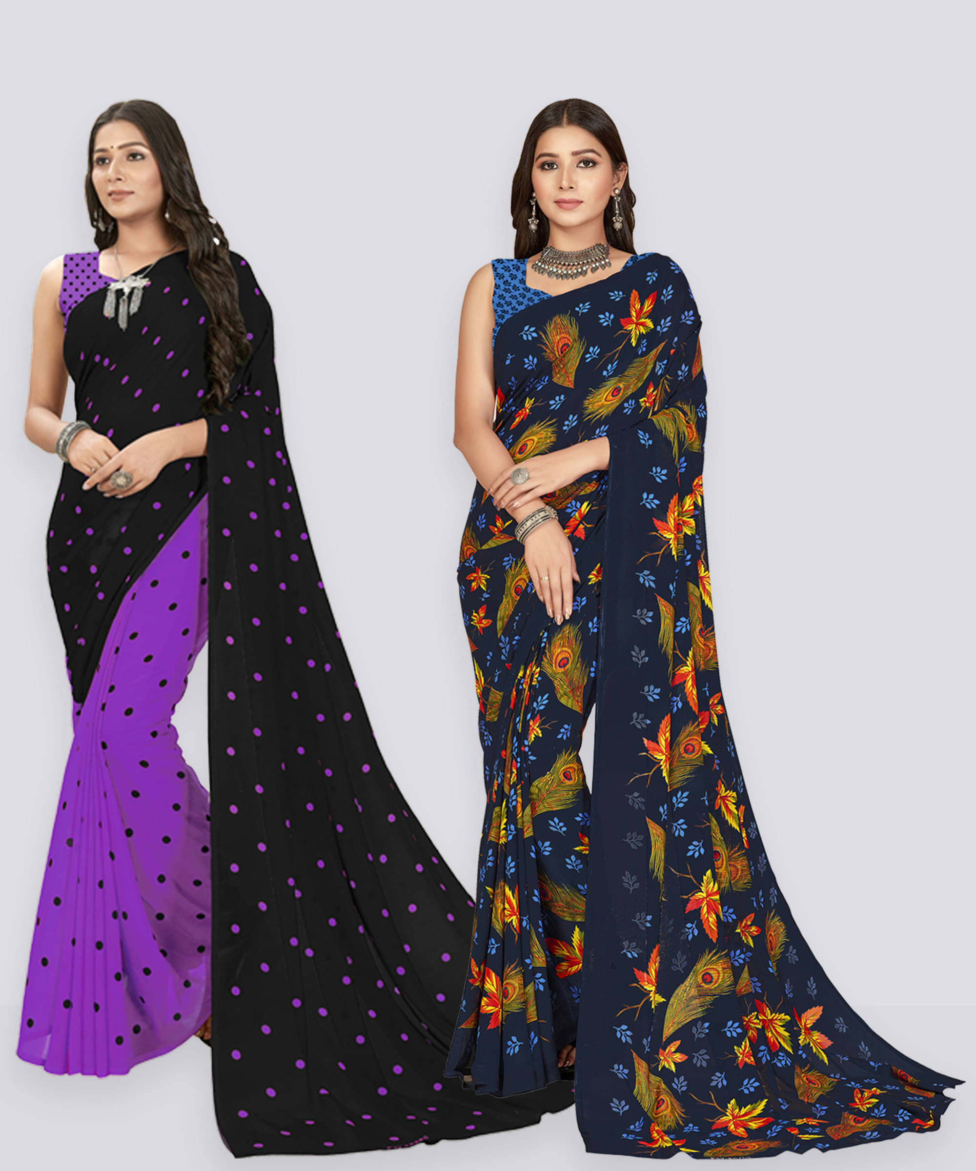 ANAND SAREE Georgette Self Design Regular Saree With Unstitched Blouse Piece ( Multicolor ) ANAND SAREE Georgette Self Design Regular Saree With Unstitched Blouse Piece ( Multicolor )