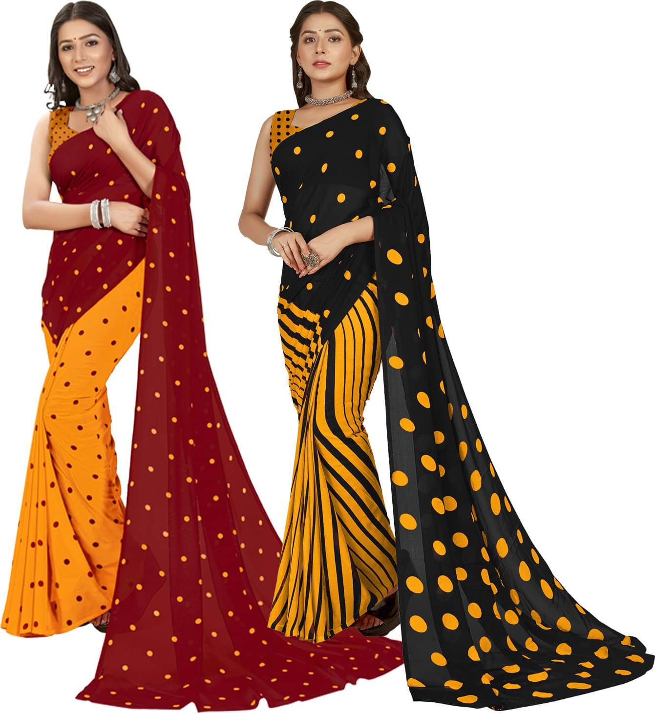 ANAND SAREE Georgette Self Design Regular Saree With Unstitched Blouse Piece ( Multicolor ) ANAND SAREE Georgette Self Design Regular Saree With Unstitched Blouse Piece ( Multicolor )
