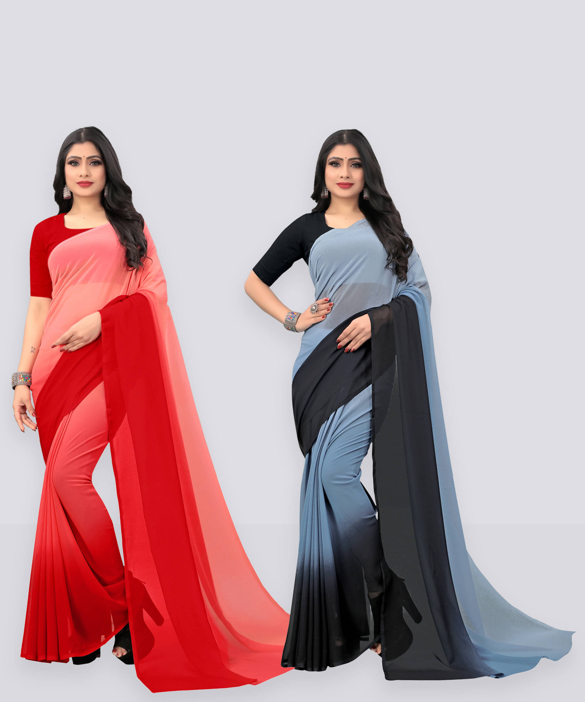     			ANAND SAREE Georgette Self Design Regular Saree With Unstitched Blouse Piece ( Multicolor )