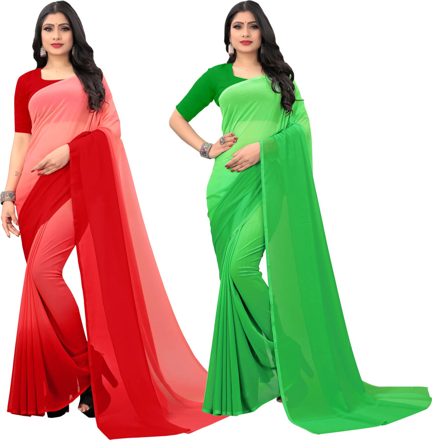     			ANAND SAREE Georgette Self Design Regular Saree With Unstitched Blouse Piece ( Multicolor )