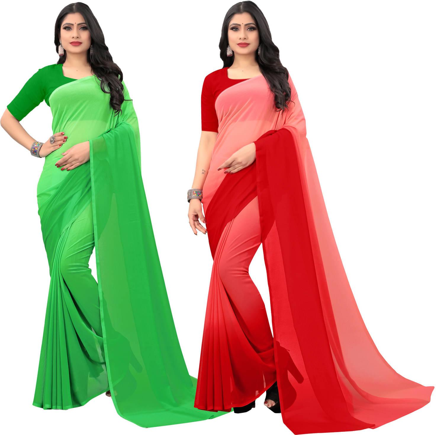    			ANAND SAREE Georgette Self Design Regular Saree With Unstitched Blouse Piece ( Multicolor )