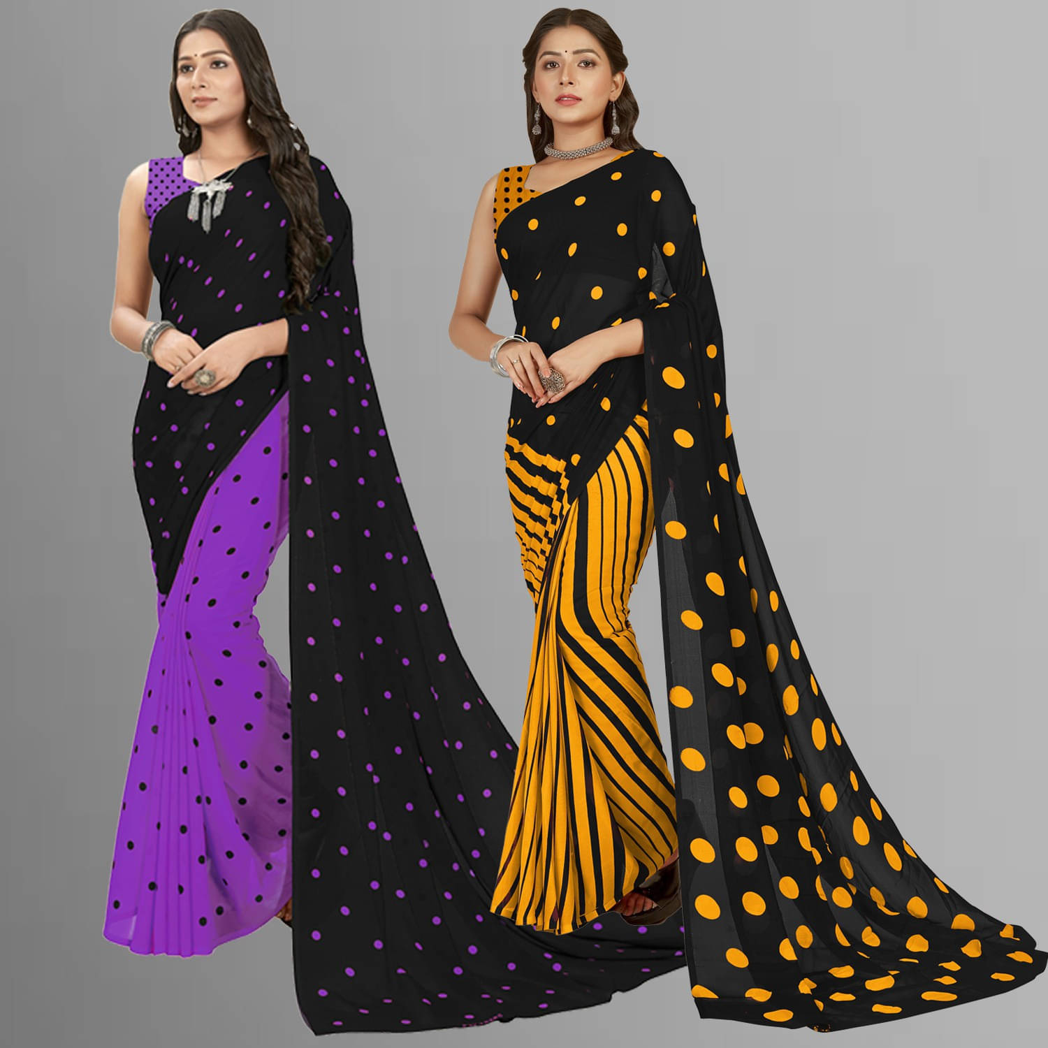     			ANAND SAREE Georgette Self Design Regular Saree With Unstitched Blouse Piece ( Multicolor )