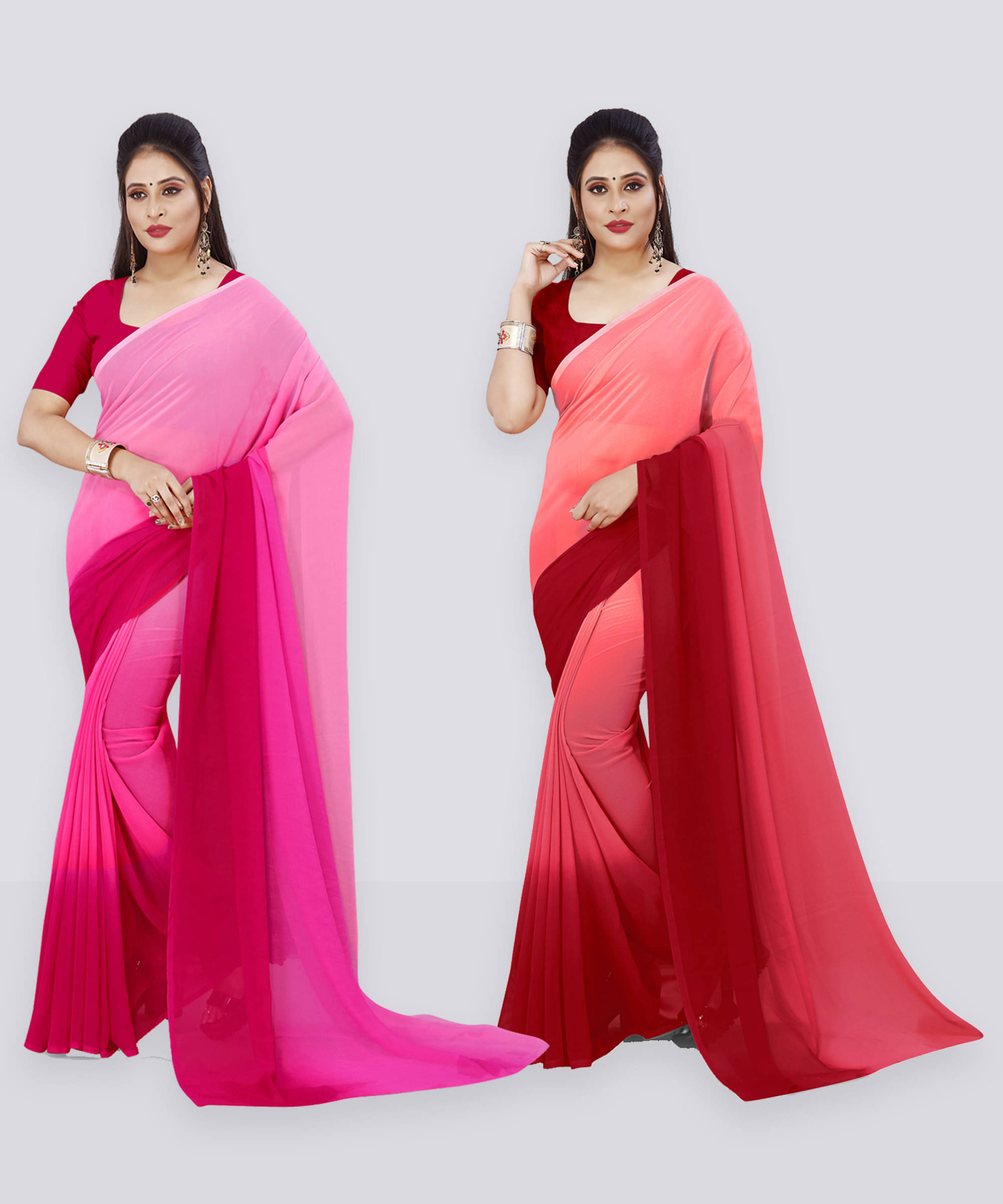 ANAND SAREE Georgette Solid Regular Saree With Unstitched Blouse Piece ( Multicolor ) ANAND SAREE Georgette Solid Regular Saree With Unstitched Blouse Piece ( Multicolor )