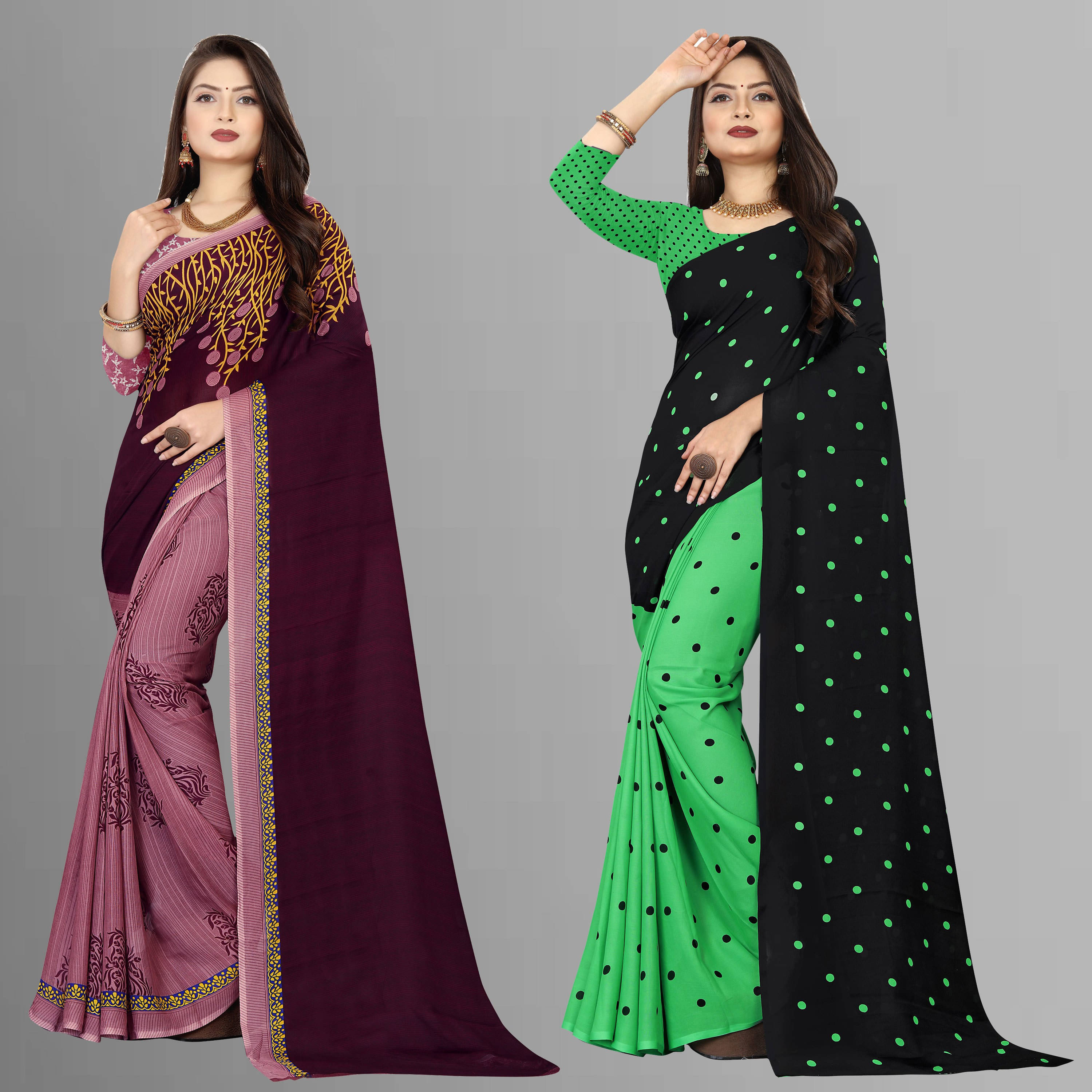     			ANAND SAREE Georgette Striped Regular Saree With Unstitched Blouse Piece ( Multicolor )