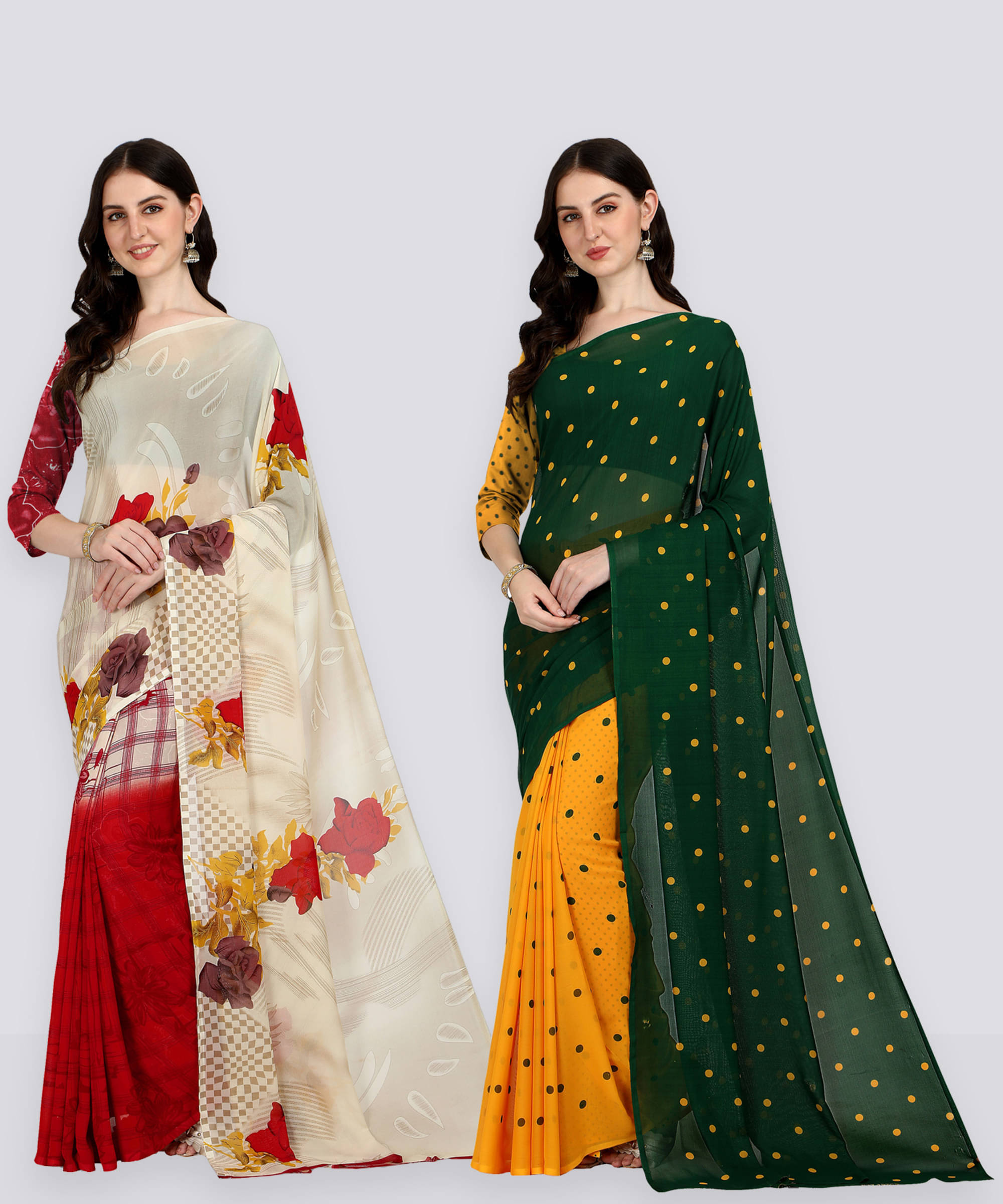     			ANAND SAREE Georgette Striped Regular Saree With Unstitched Blouse Piece ( Multicolor )