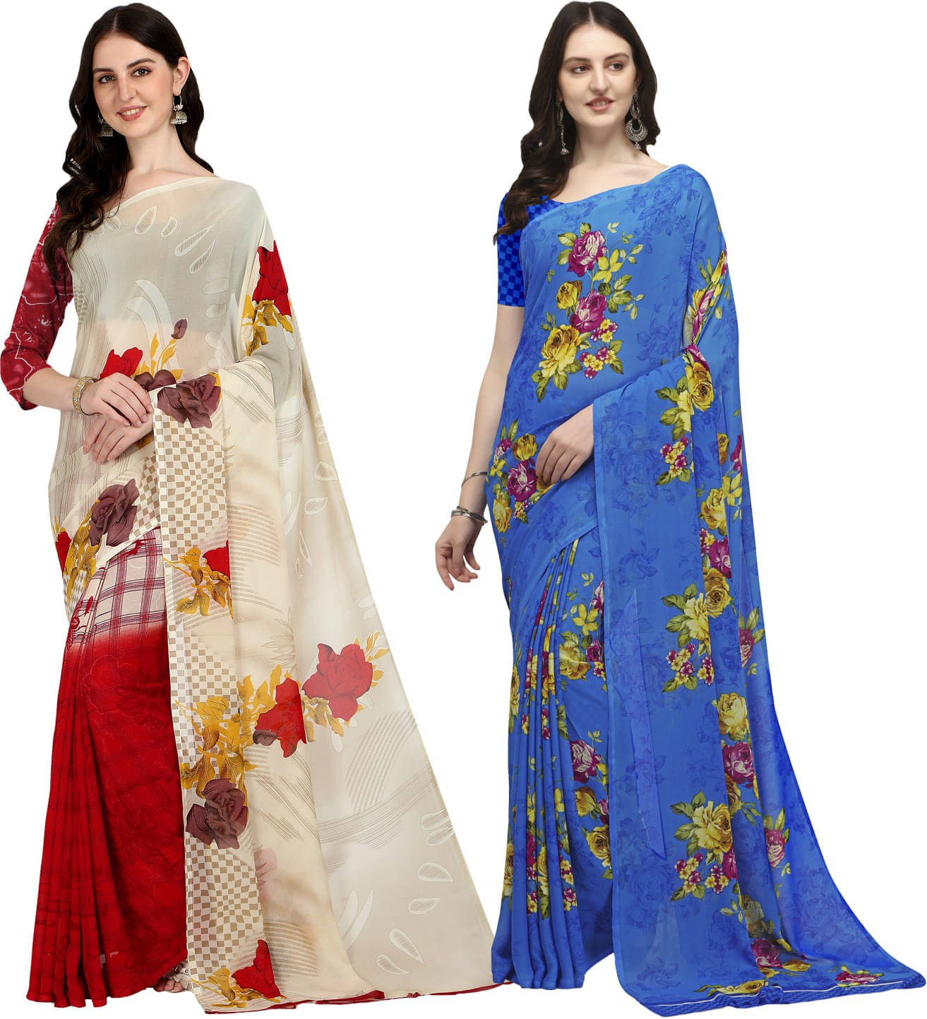 ANAND SAREE Georgette Striped Regular Saree With Unstitched Blouse Piece ( Multicolor ) ANAND SAREE Georgette Striped Regular Saree With Unstitched Blouse Piece ( Multicolor )