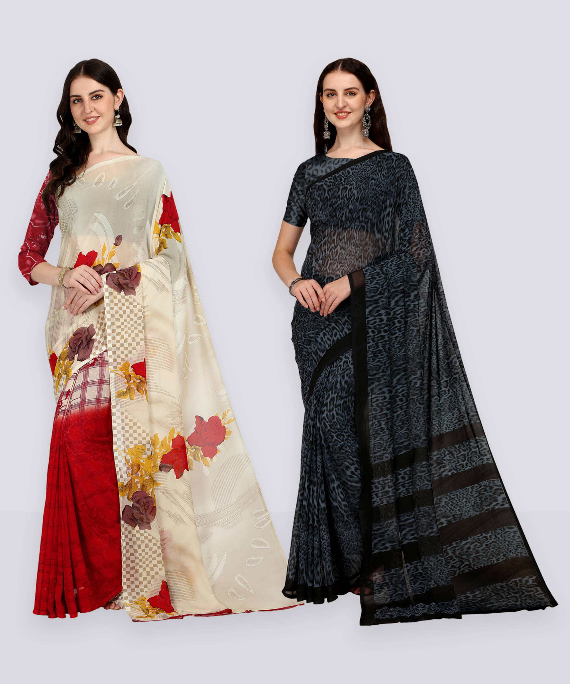     			ANAND SAREE Georgette Striped Regular Saree With Unstitched Blouse Piece ( Multicolor )