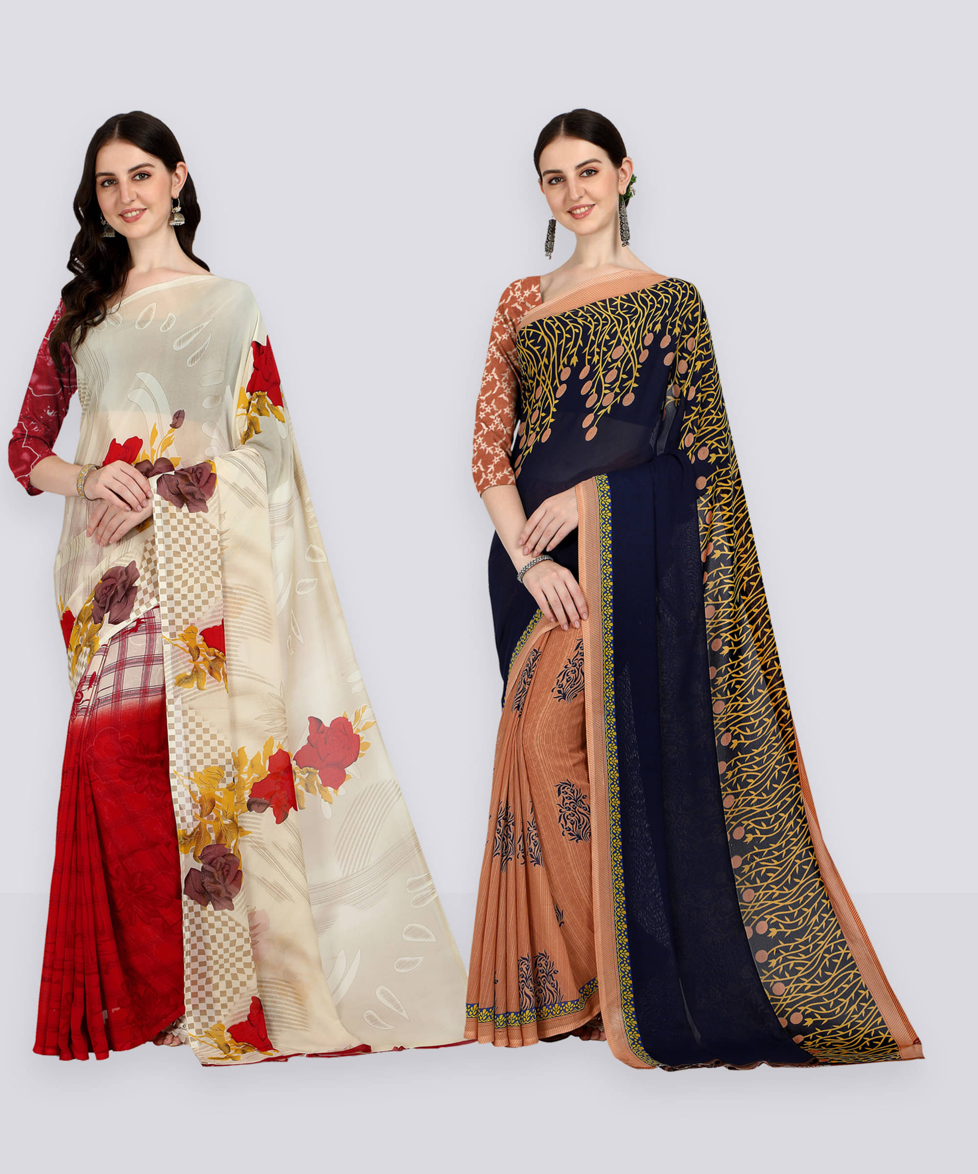 ANAND SAREE Georgette Striped Regular Saree With Unstitched Blouse Piece ( Multicolor ) ANAND SAREE Georgette Striped Regular Saree With Unstitched Blouse Piece ( Multicolor )