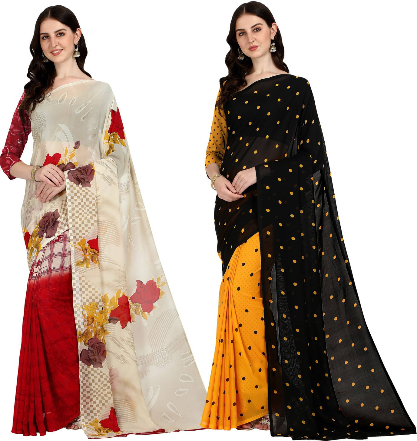 ANAND SAREE Georgette Striped Regular Saree With Unstitched Blouse Piece ( Multicolor ) ANAND SAREE Georgette Striped Regular Saree With Unstitched Blouse Piece ( Multicolor )