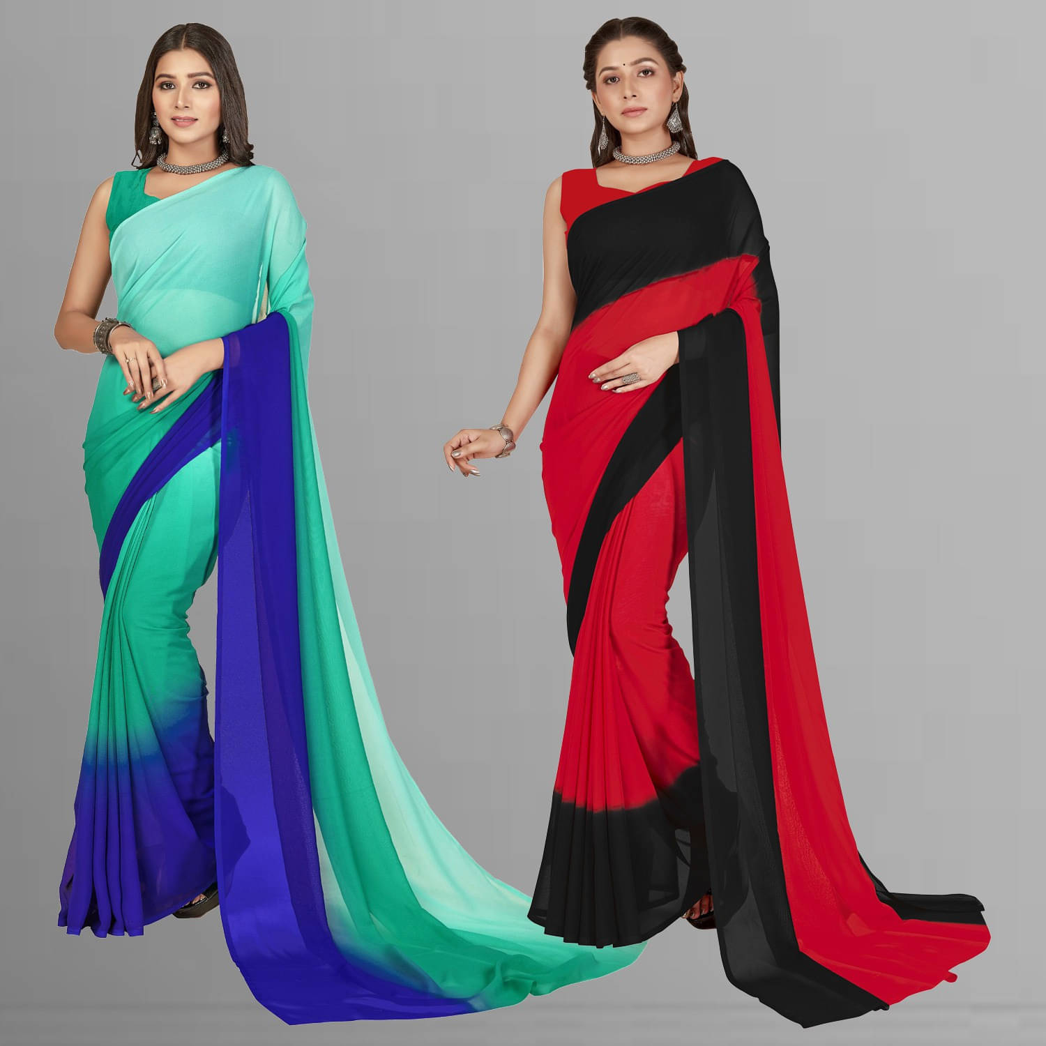     			ANAND SAREE Georgette Striped Regular Saree With Unstitched Blouse Piece ( Multicolor )