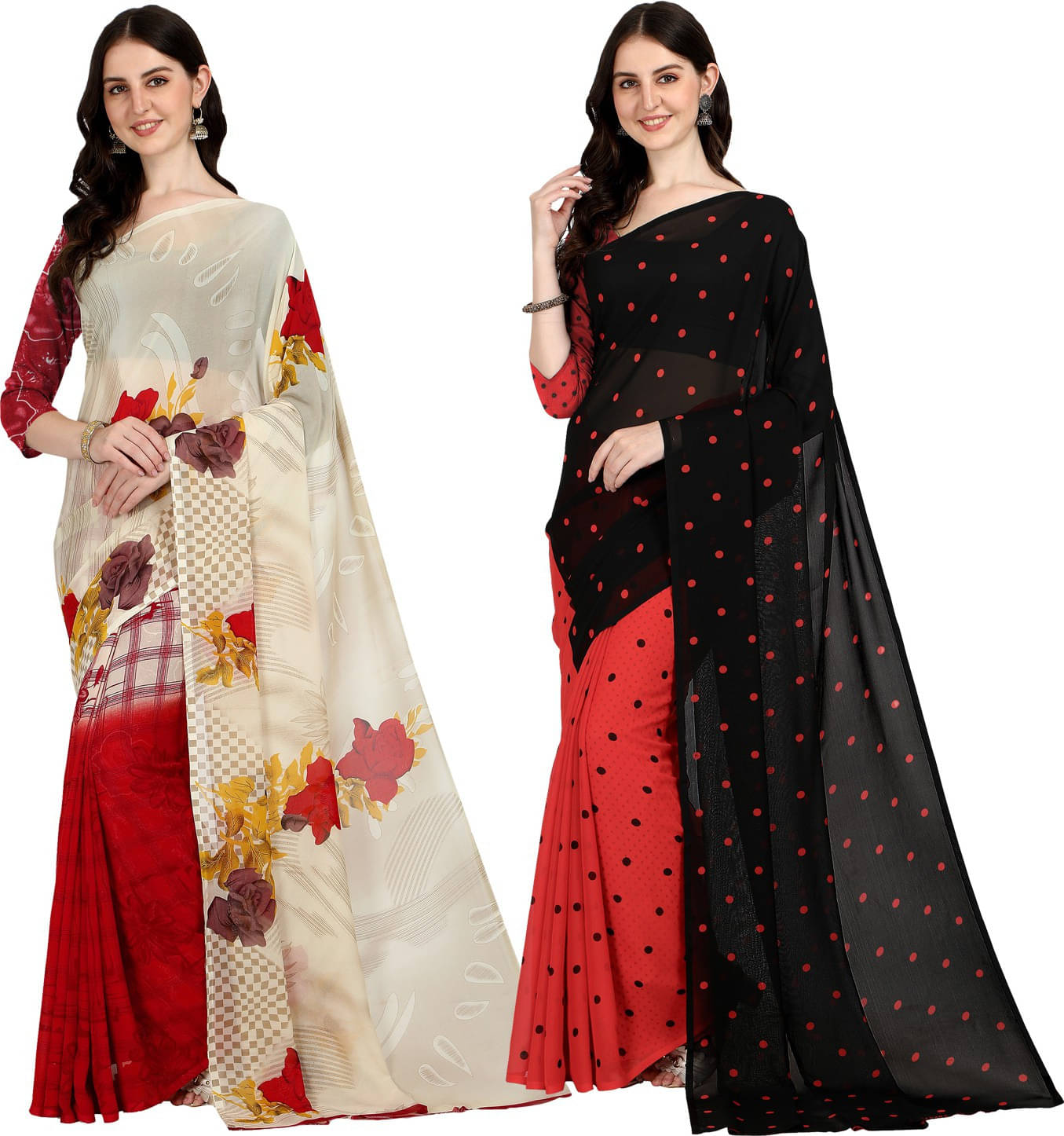     			ANAND SAREE Georgette Striped Regular Saree With Unstitched Blouse Piece ( Multicolor )