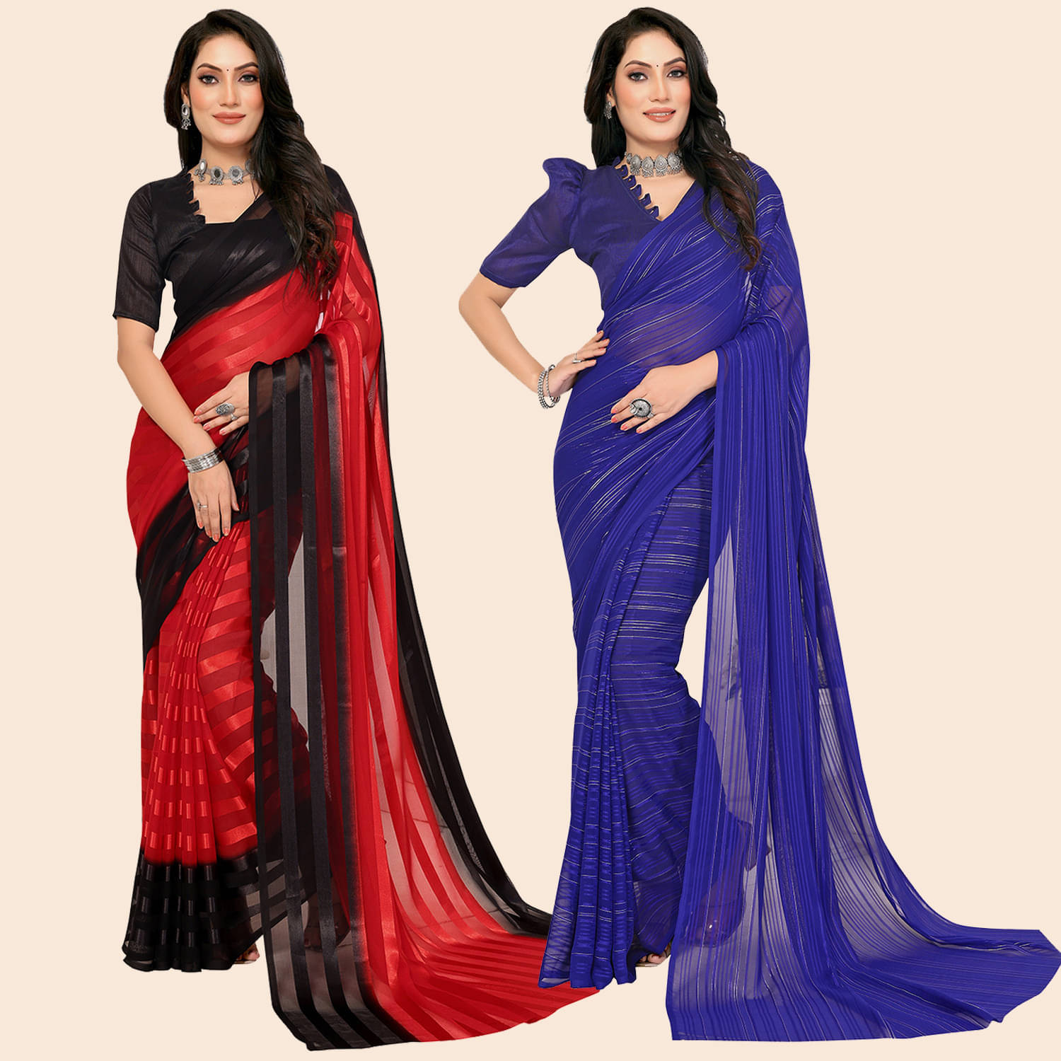 ANAND SAREE Satin Embellished Regular Saree With Unstitched Blouse Piece ( Multicolor ) ANAND SAREE Satin Embellished Regular Saree With Unstitched Blouse Piece ( Multicolor )