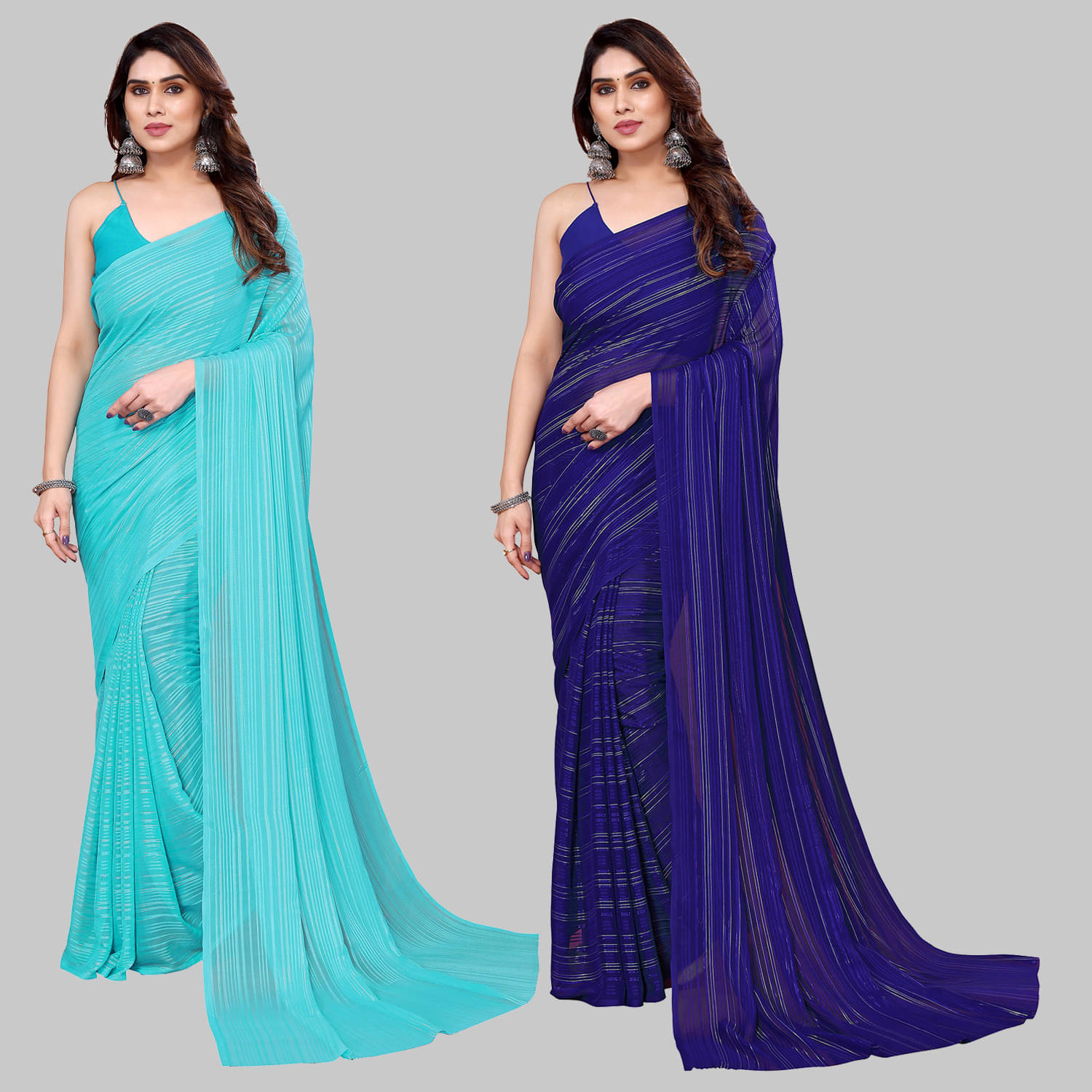     			ANAND SAREE Satin Embellished Regular Saree Without Blouse Piece ( Multicolor )
