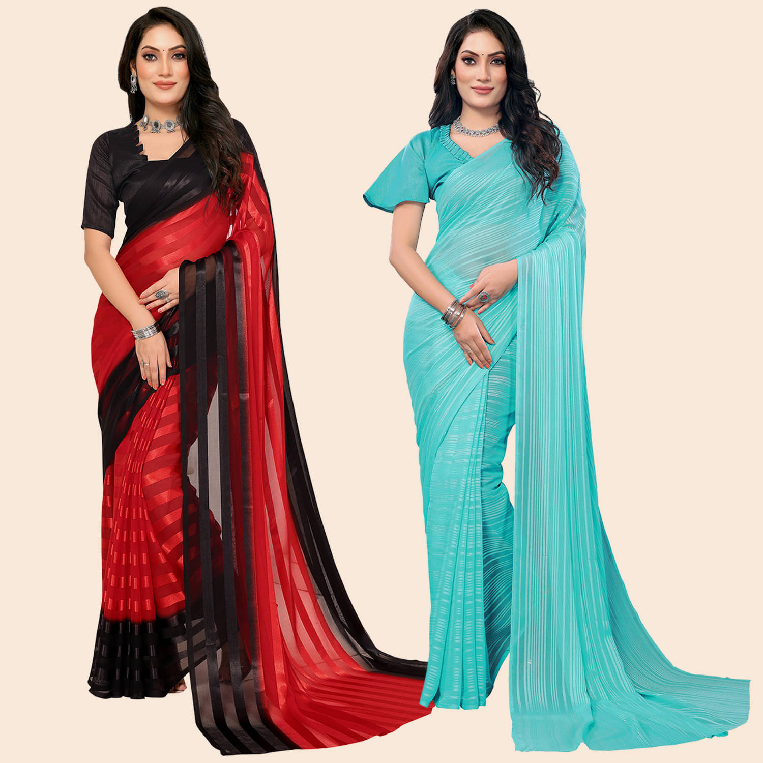     			ANAND SAREE Satin Embellished Regular Saree With Unstitched Blouse Piece ( Multicolor )