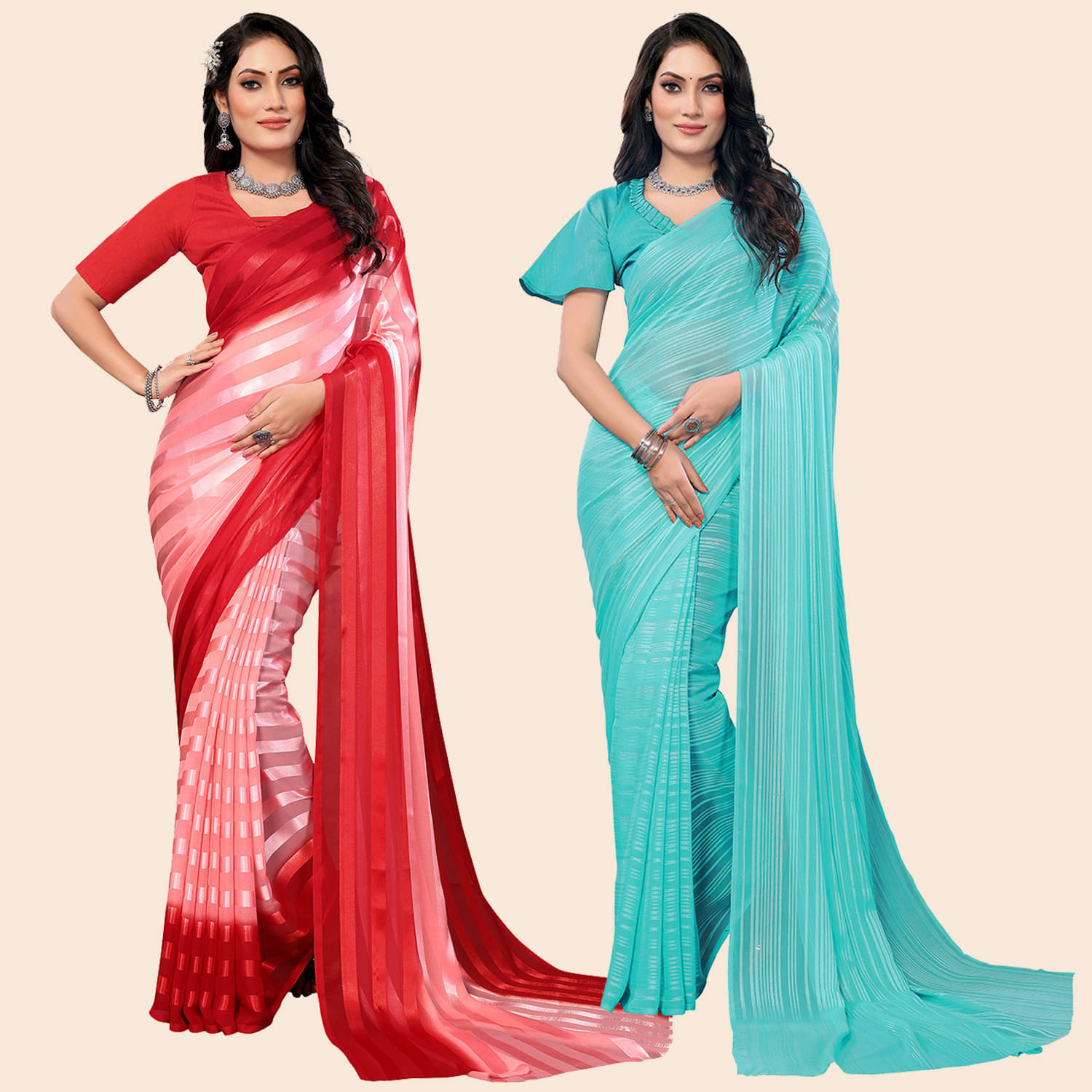     			ANAND SAREE Satin Embellished Regular Saree With Unstitched Blouse Piece ( Multicolor )