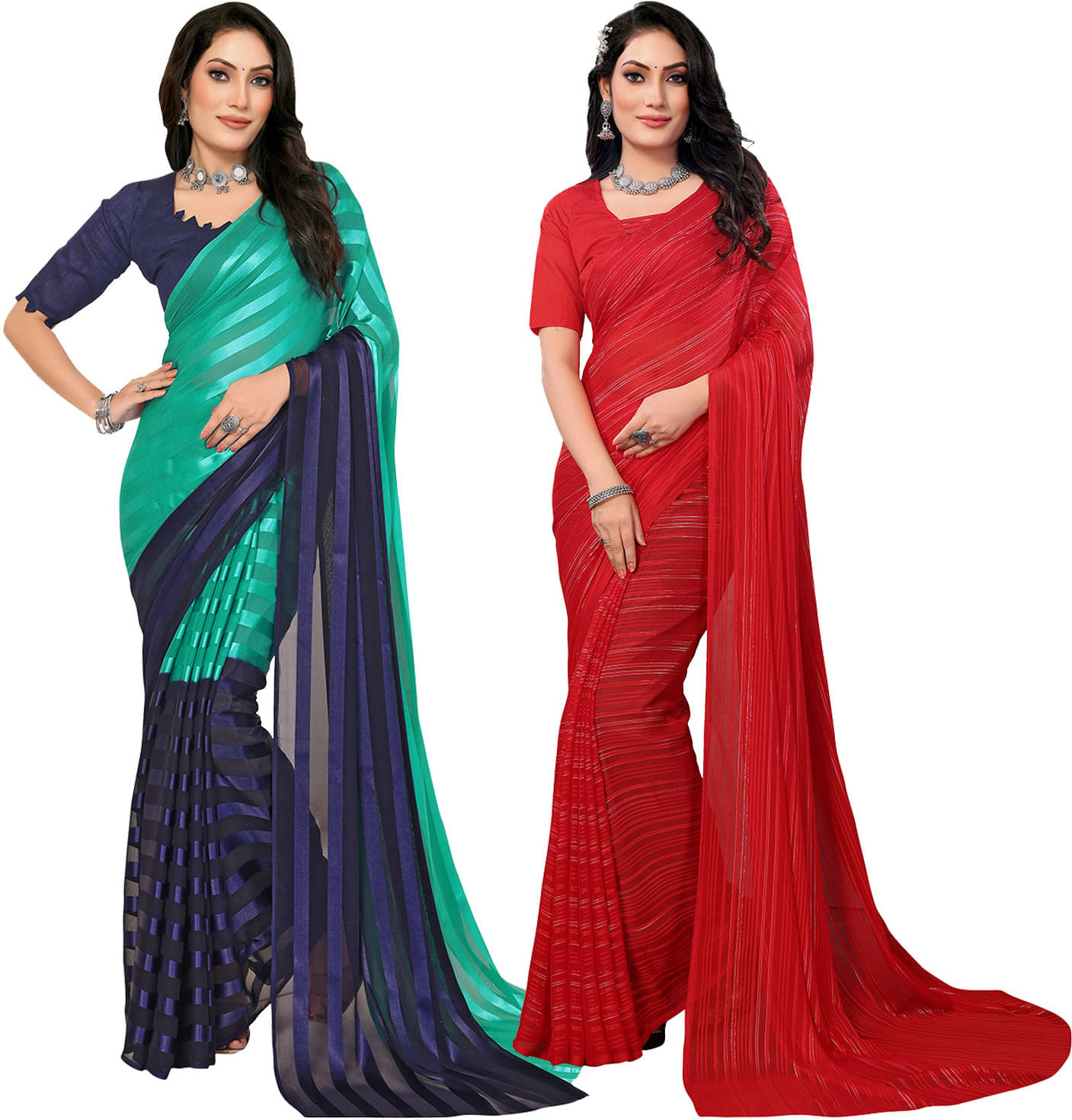 ANAND SAREE Satin Striped Regular Saree With Unstitched Blouse Piece ( Multicolor ) ANAND SAREE Satin Striped Regular Saree With Unstitched Blouse Piece ( Multicolor )