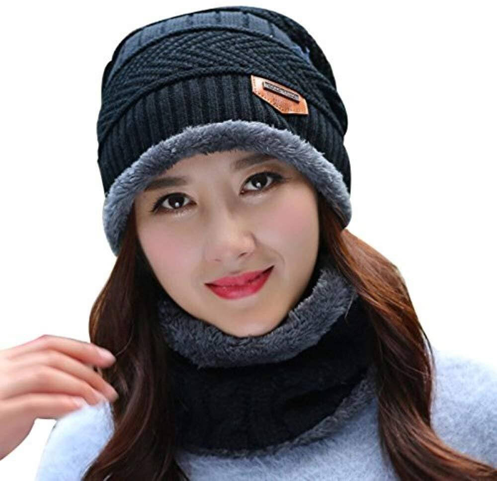 Alamos Black Woollen Women's Cap ( Pack of 2 ) Alamos Black Woollen Women's Cap ( Pack of 2 )