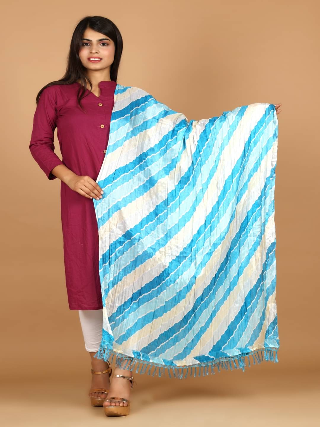 Anjaneya Creations Women Silk Dupatta ( Multicolor , Pack of 1 )     			Anjaneya Creations Women Silk Dupatta ( Multicolor , Pack of 1 )