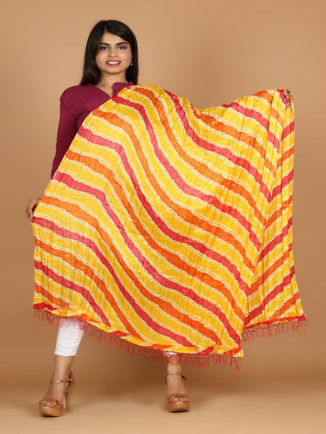     			Anjaneya Creations Women Silk Dupatta ( Multicolor , Pack of 1 )