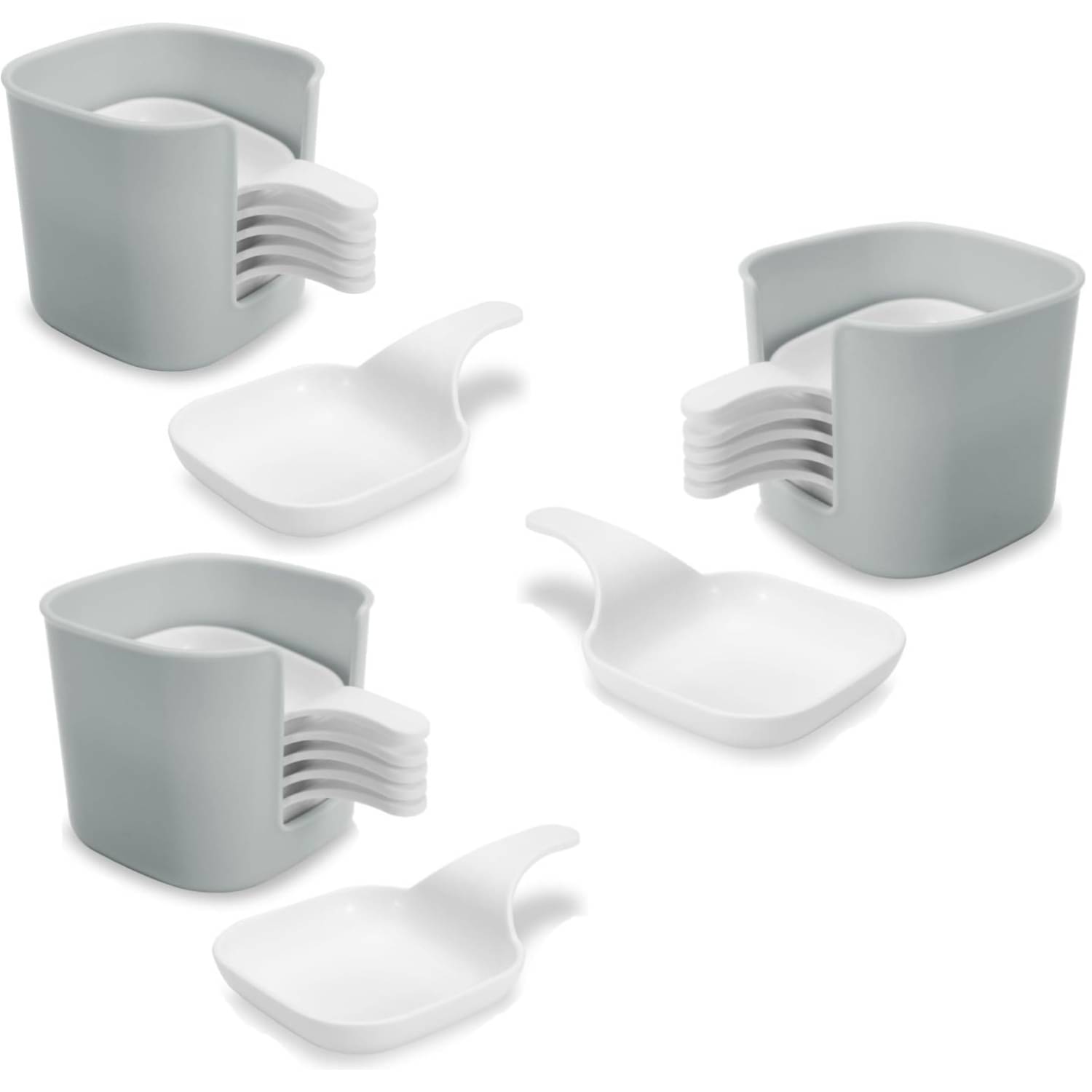     			Baskety 3 Pcs Plastic White Platter