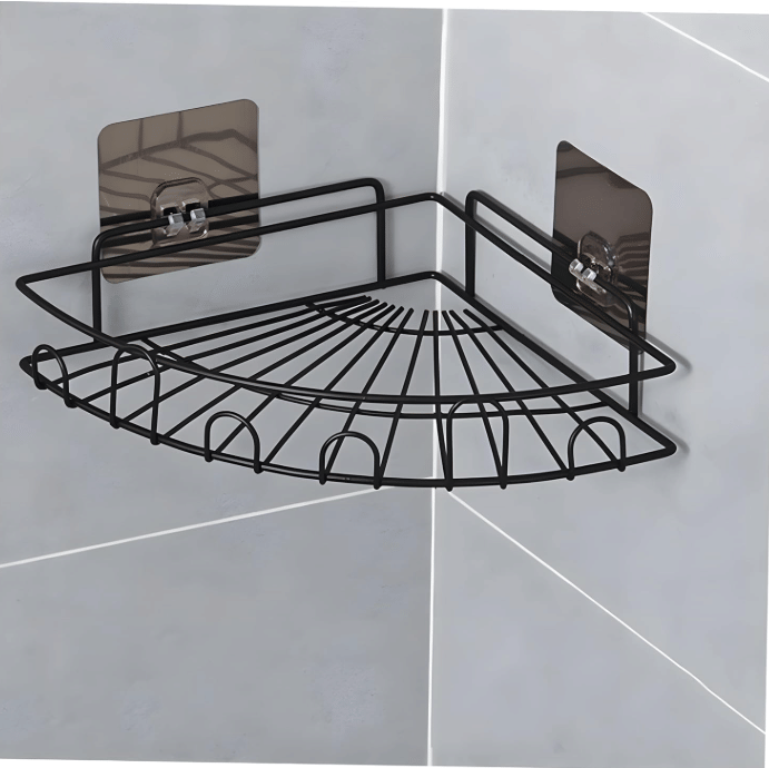     			Bathroom Organiser Without Drill Bathroom Rack Self Adhesive | Stand for Corner Shampoo Holder for Bathroom Accessories-Multipurpose Kitchen Holder Storage (Flower Corner)