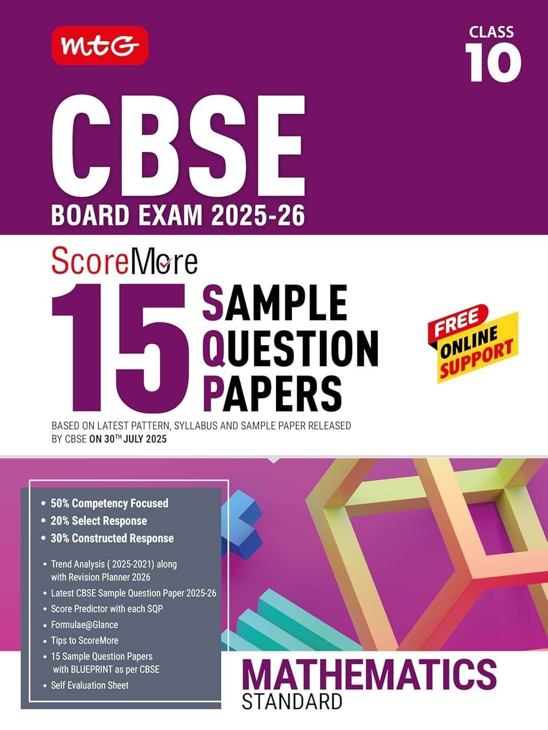     			CBSE ScoreMore 15 Sample Question Papers Class 10 Mathematics Standard