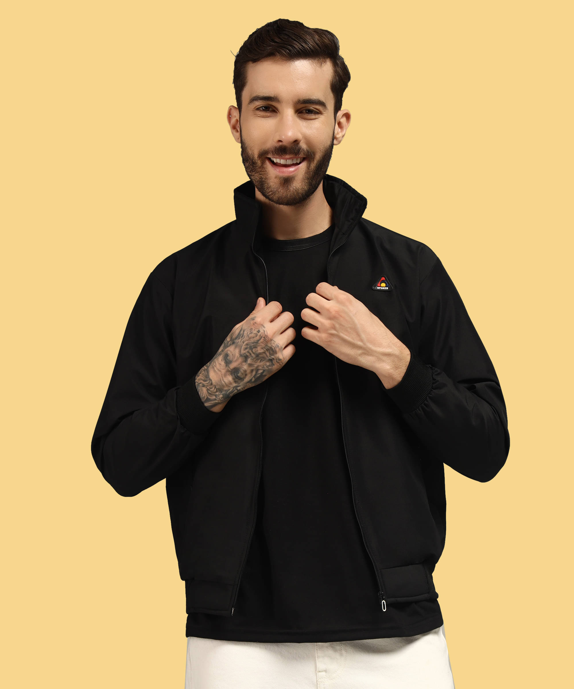     			Christy World Polyester Men's Casual Jacket - Black ( Pack of 1 )