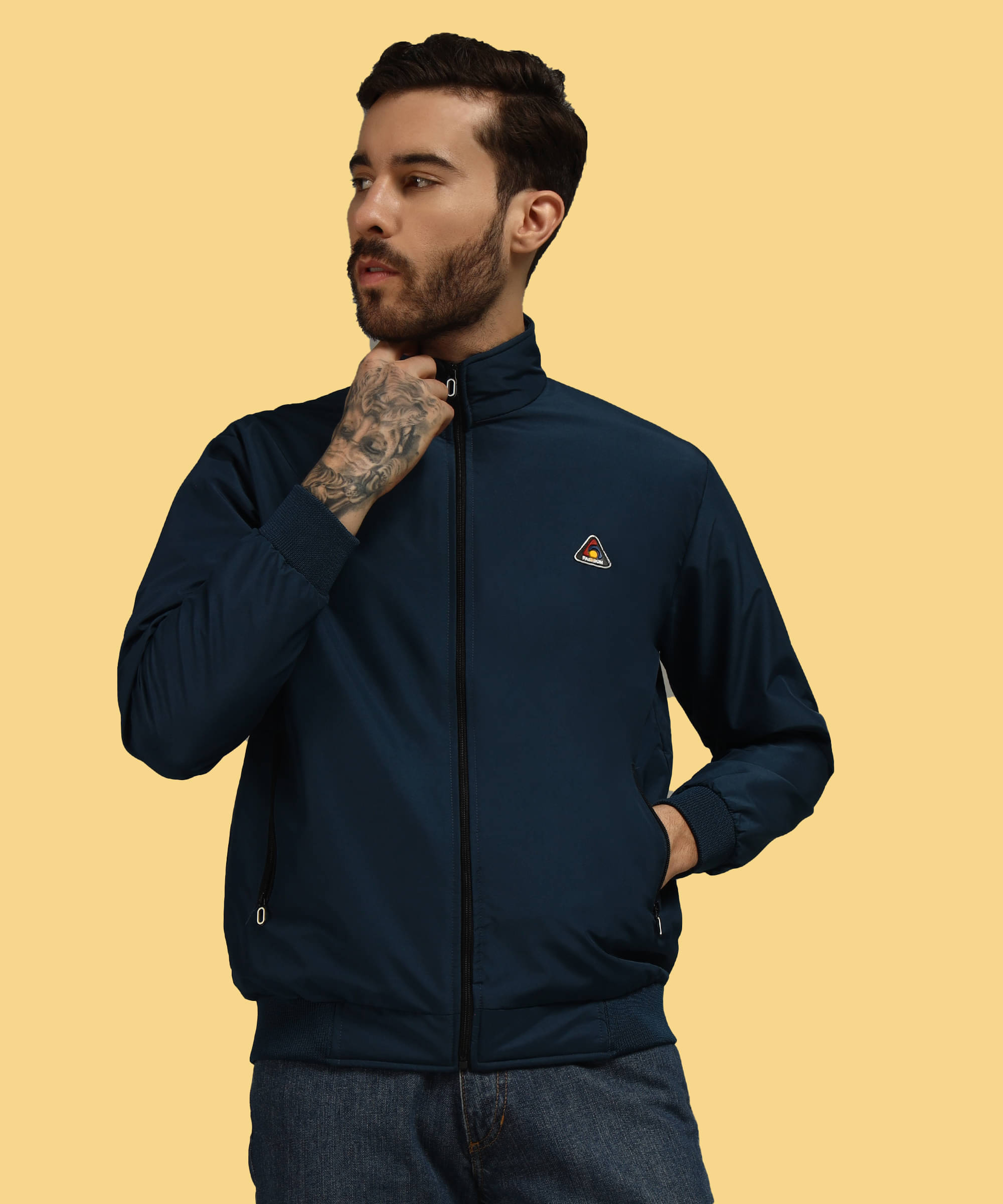 Christy World Polyester Men's Casual Jacket - Blue ( Pack of 1 ) Christy World Polyester Men's Casual Jacket - Blue ( Pack of 1 )