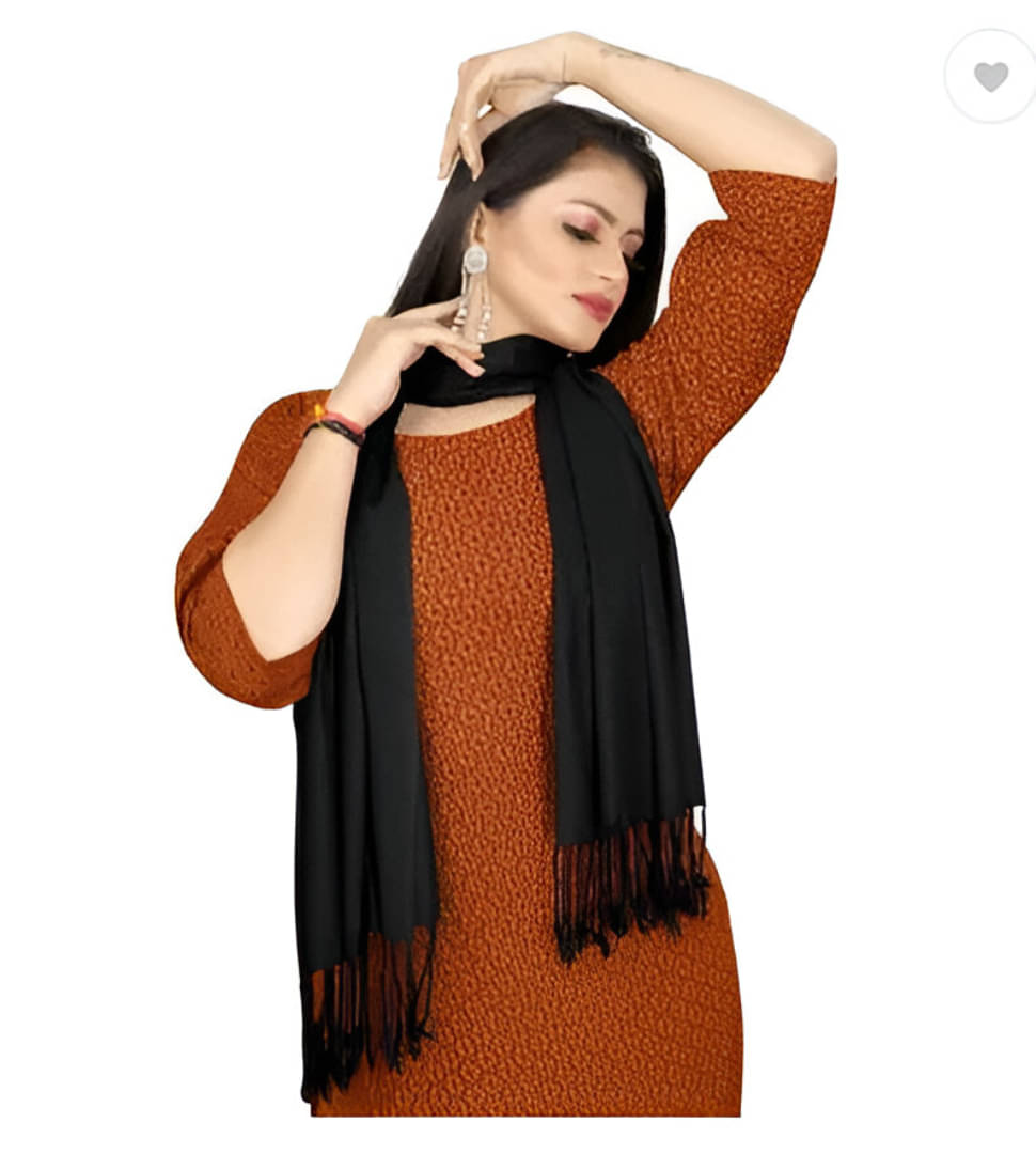     			Collective Stitch Black Cotton Women's Stole ( Pack of 1 )
