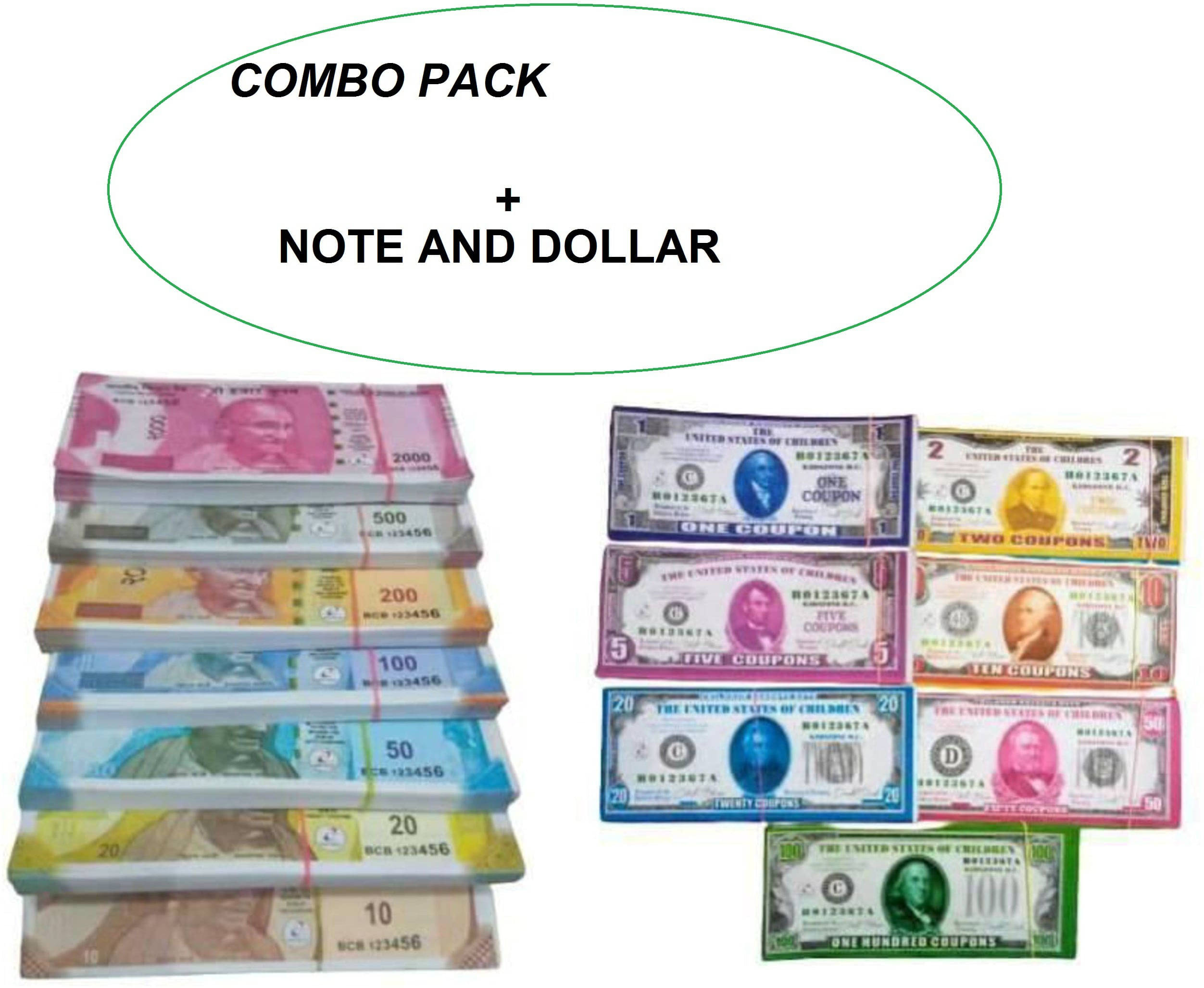     			Combo Pack (11*6= 54 Notes) ( 10,20,50,100,200,500 Notes)Fake Indian Currency_noti30