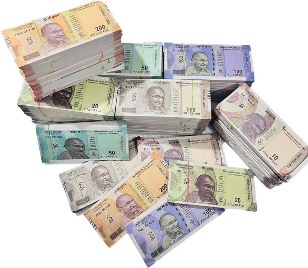     			Combo Pack (9*6= 54 Notes) ( 10,20,50,100,200,500 Notes)Fake Indian Currency_004
