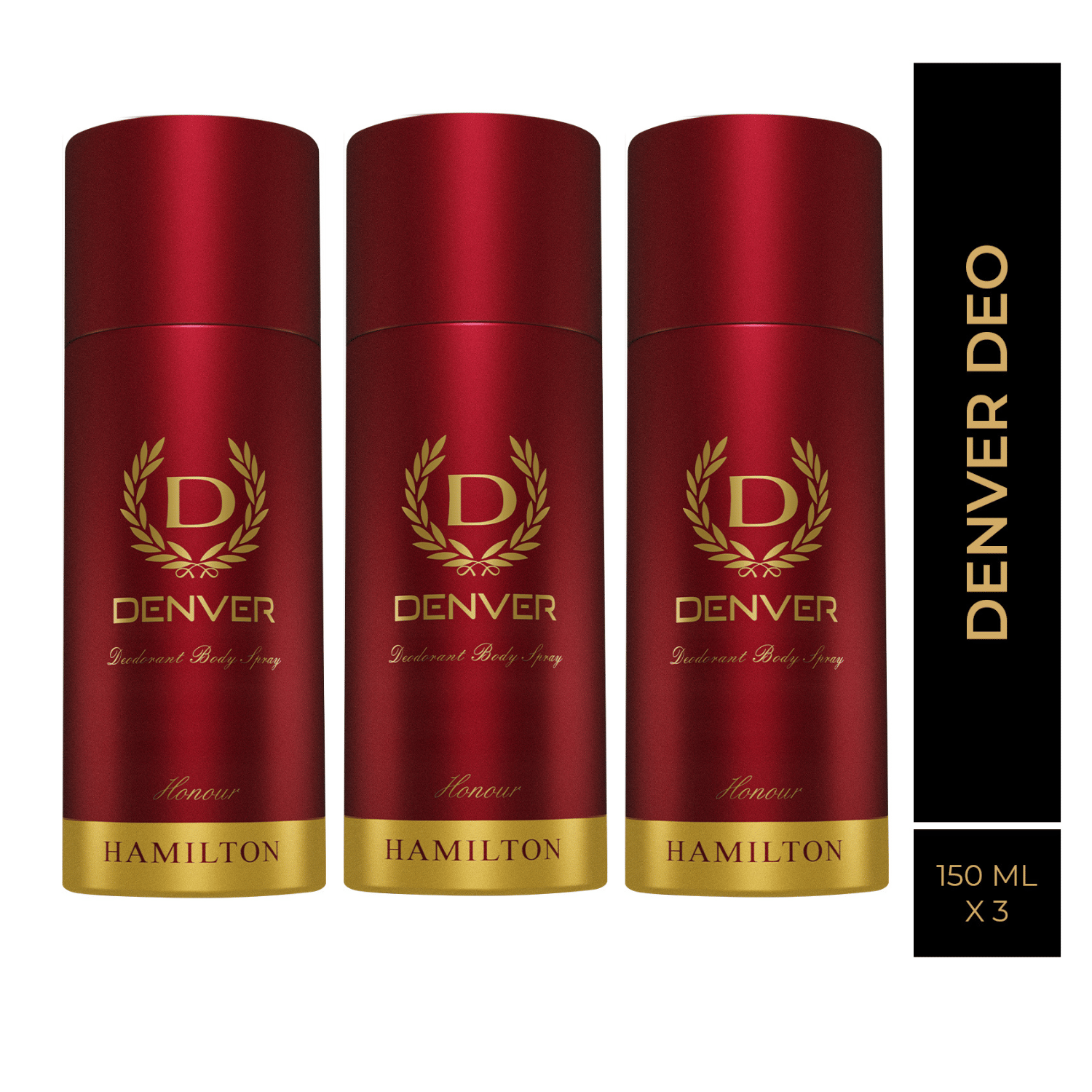    			Denver Honour Long Lasting Deodorant Spray for Men 150 ml Each ( Pack of 3 )