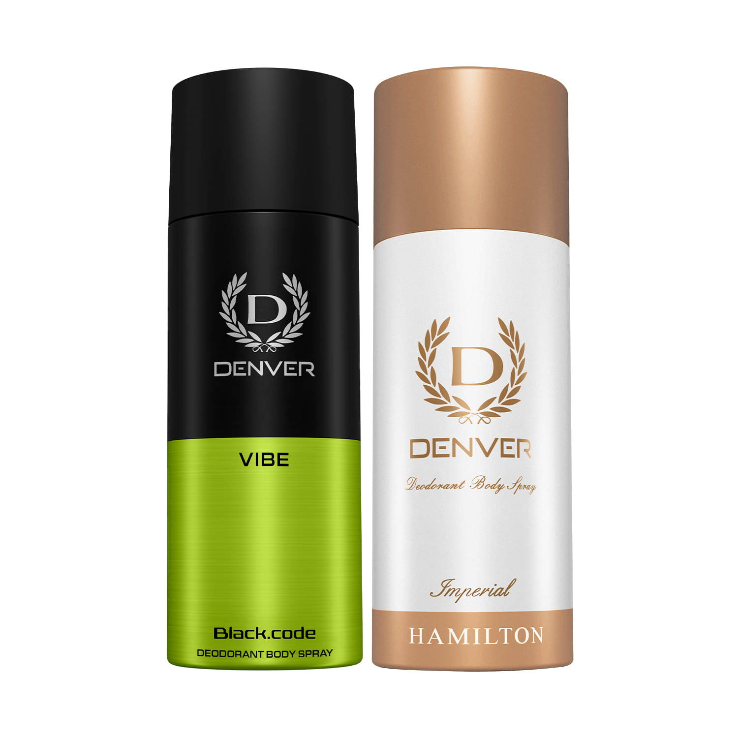 Denver Imperial & Black Code Vibe 150 ml Each Deodorant Spray for Men 300 ml ( Pack of 2 ) Denver Imperial & Black Code Vibe 150 ml Each Deodorant Spray for Men 300 ml ( Pack of 2 )