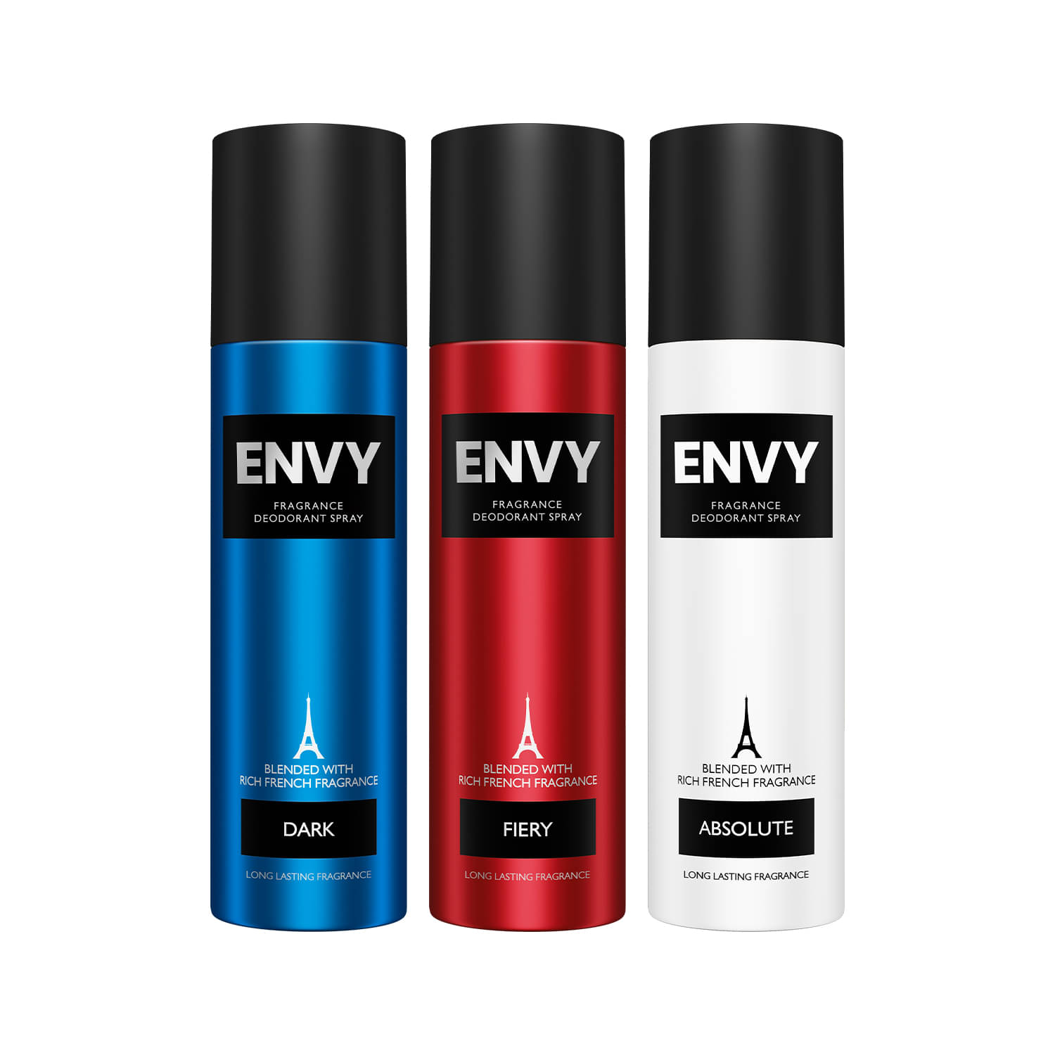     			Envy Fiery, Dark & Absolute 120 ml Each Deodorant Spray for Men 360 ml ( Pack of 3 )
