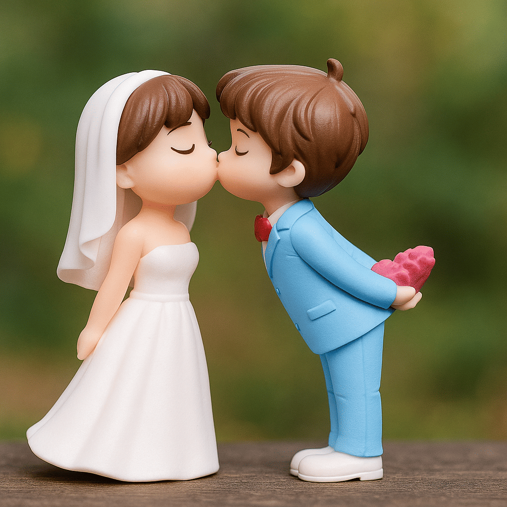 Exopick Cute Wedding Couple Miniature Figurines