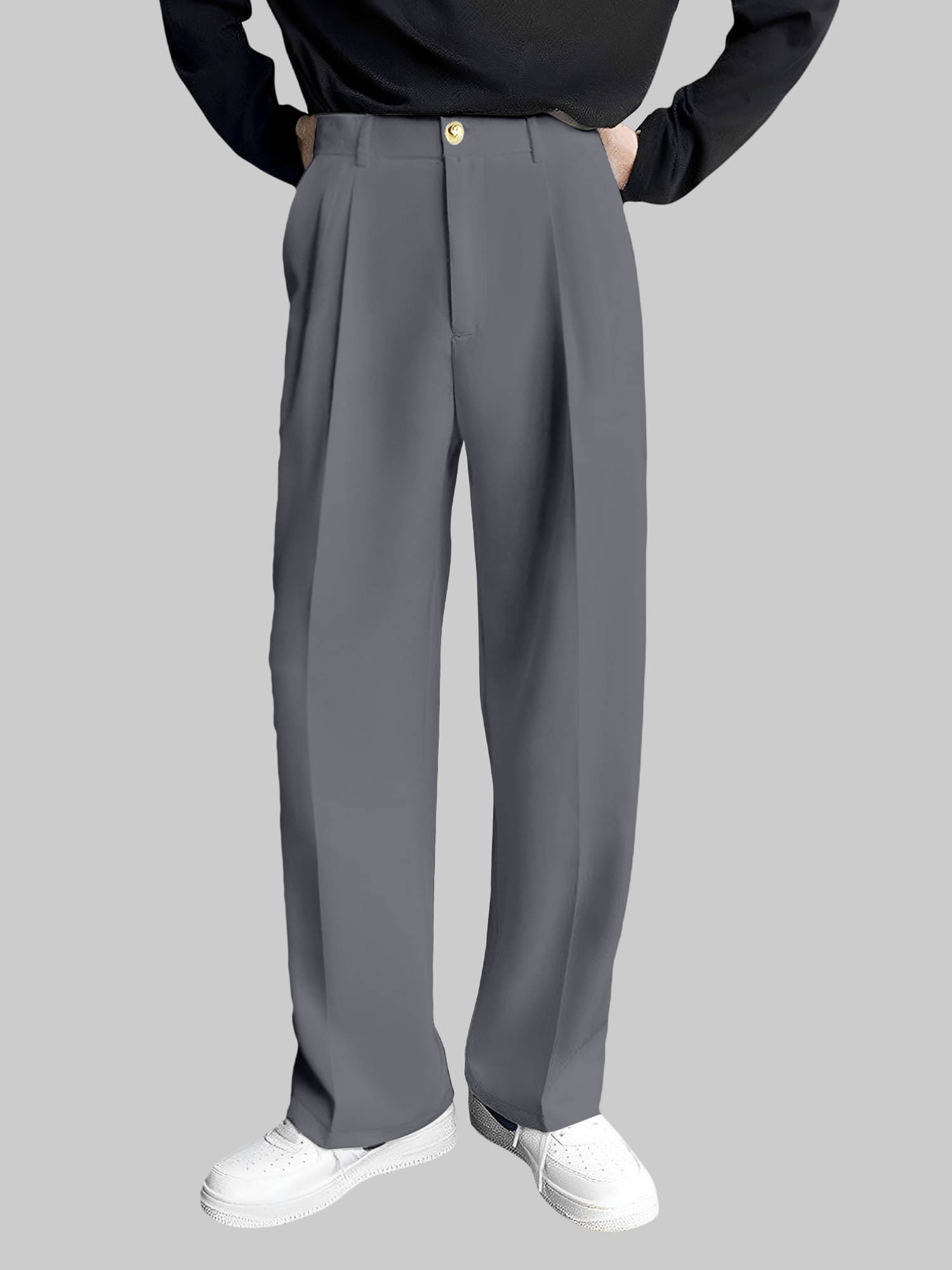    			FTX Loose Pleated Men's Formal Trouser - Light Grey ( Pack of 1 )