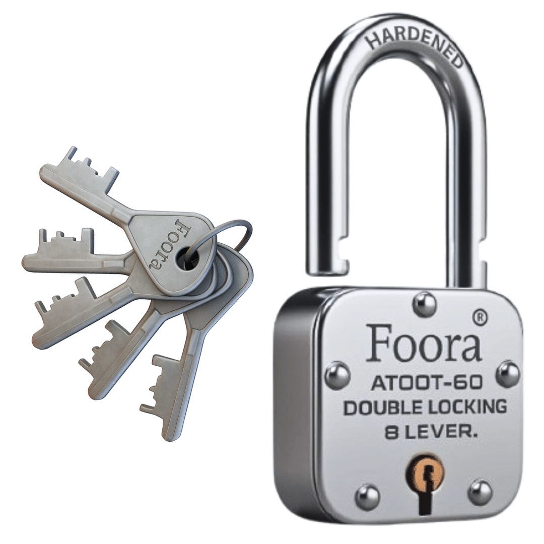 Foora Atoot 60mm with 5 Keys Heavy Duty Padlock for Home, Shop & Gate Security Foora Atoot 60mm with 5 Keys Heavy Duty Padlock for Home, Shop & Gate Security