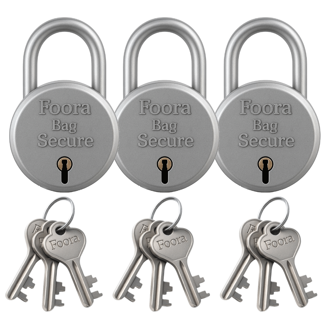 Foora Bag Lock with 3 Keys (Pack Of 3) – Compact & Durable Padlock for Bags and Luggage Padlock Foora Bag Lock with 3 Keys (Pack Of 3) – Compact & Durable Padlock for Bags and Luggage Padlock