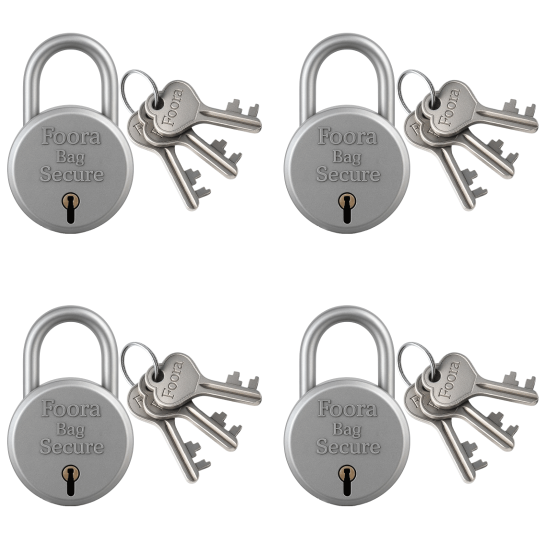     			Foora Bag Lock with 3 Keys (Pack Of 4) – Compact & Durable Padlock for Bags and Luggage Padlock