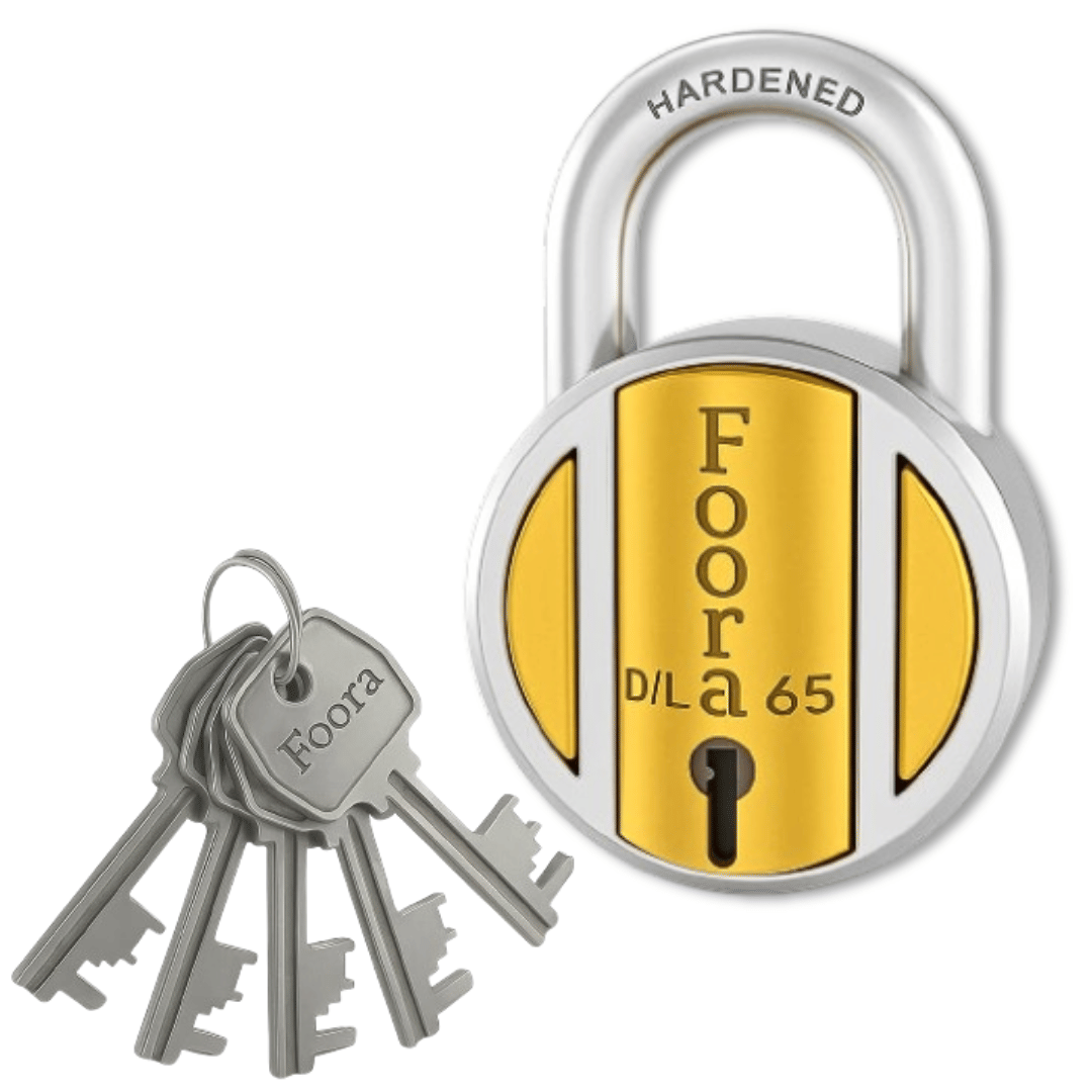     			Foora DL 65 Brass Lock with 5 Keys Pack of 1