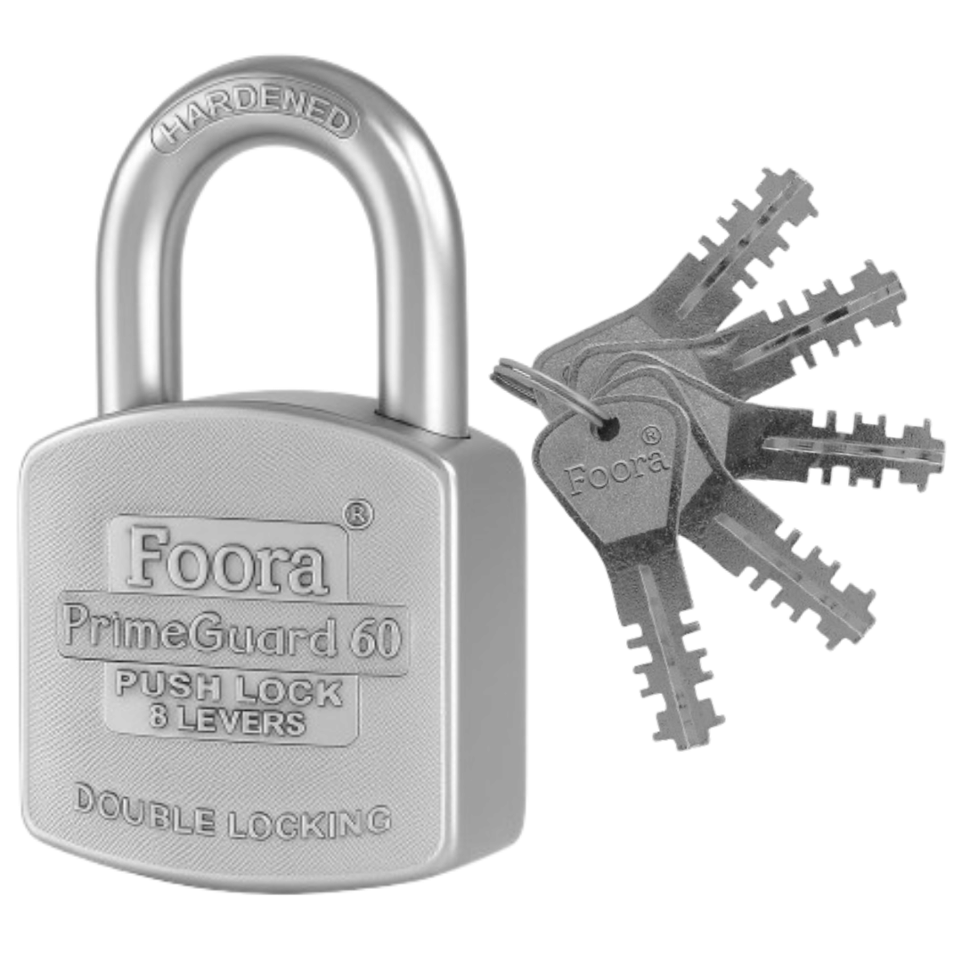     			Foora Primeguard Push Lock with 5 Keys – Heavy Duty, Rust Resistant, Smooth Push Mechanism