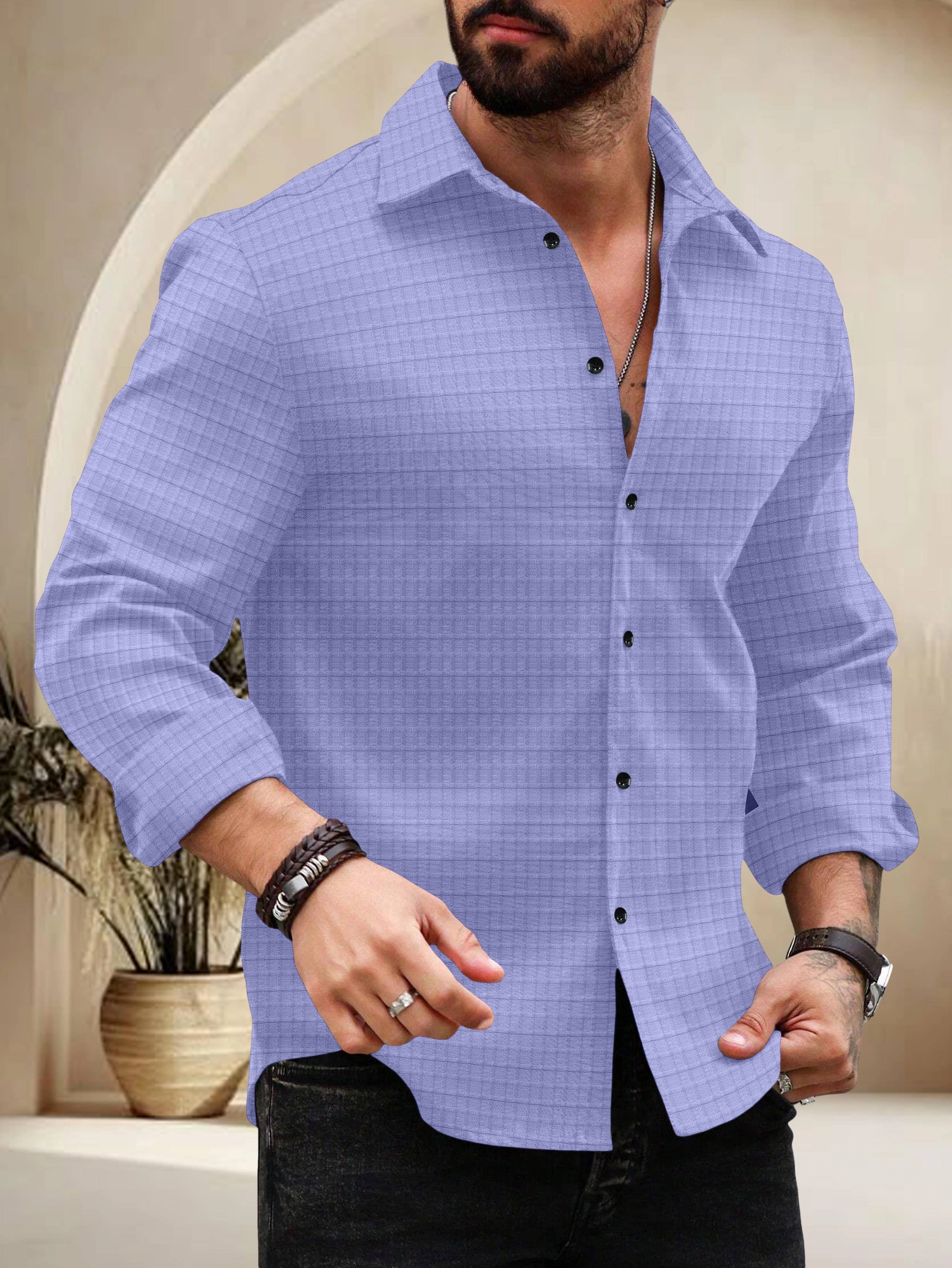 GROWWAX Polyester Regular Fit Self Design Full Sleeves Men's Casual Shirt - Purple ( Pack of 1 ) GROWWAX Polyester Regular Fit Self Design Full Sleeves Men's Casual Shirt - Purple ( Pack of 1 )