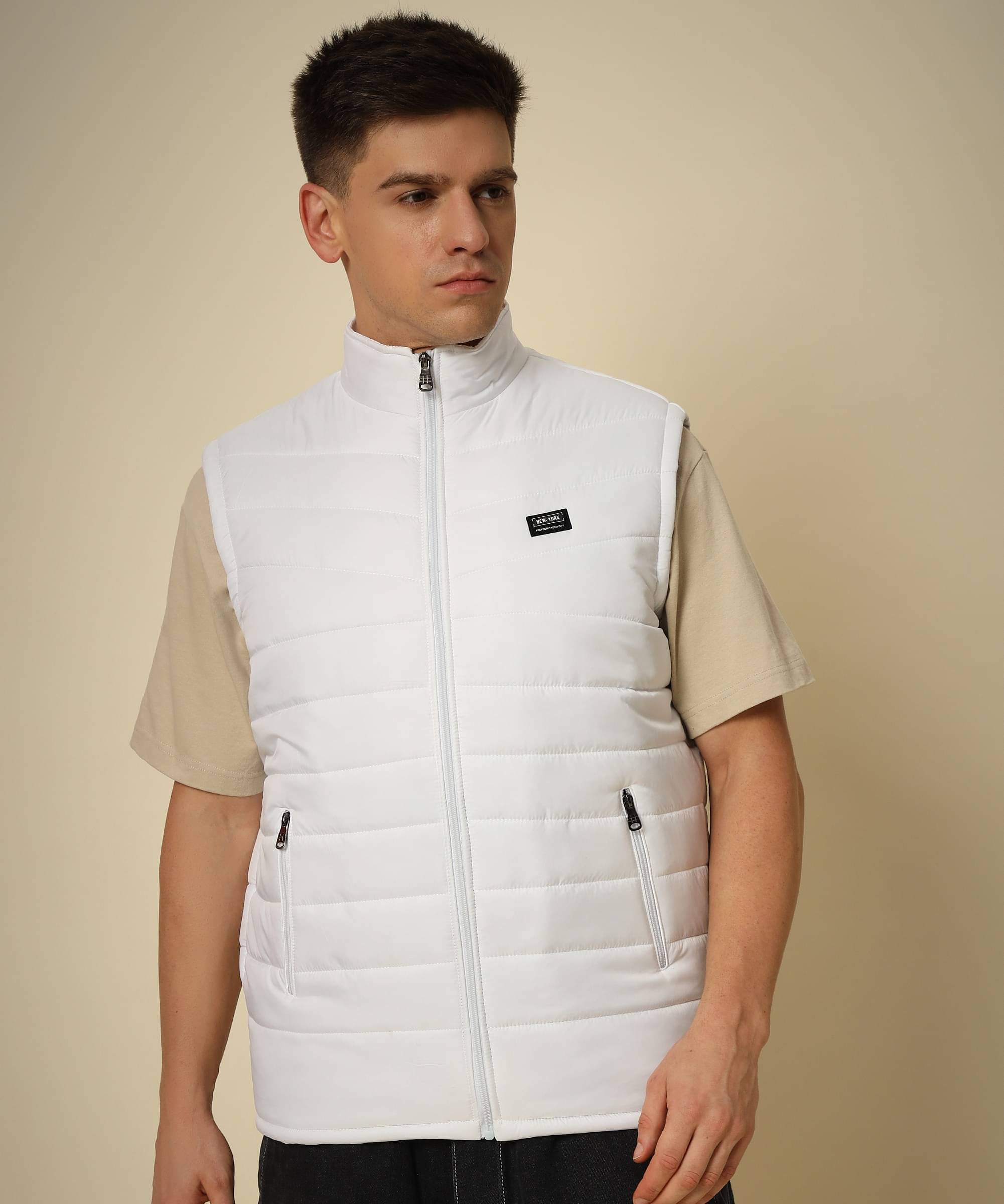 HEMLOCK Polyester Men's Puffer Jacket - White ( Pack of 1 ) HEMLOCK Polyester Men's Puffer Jacket - White ( Pack of 1 )