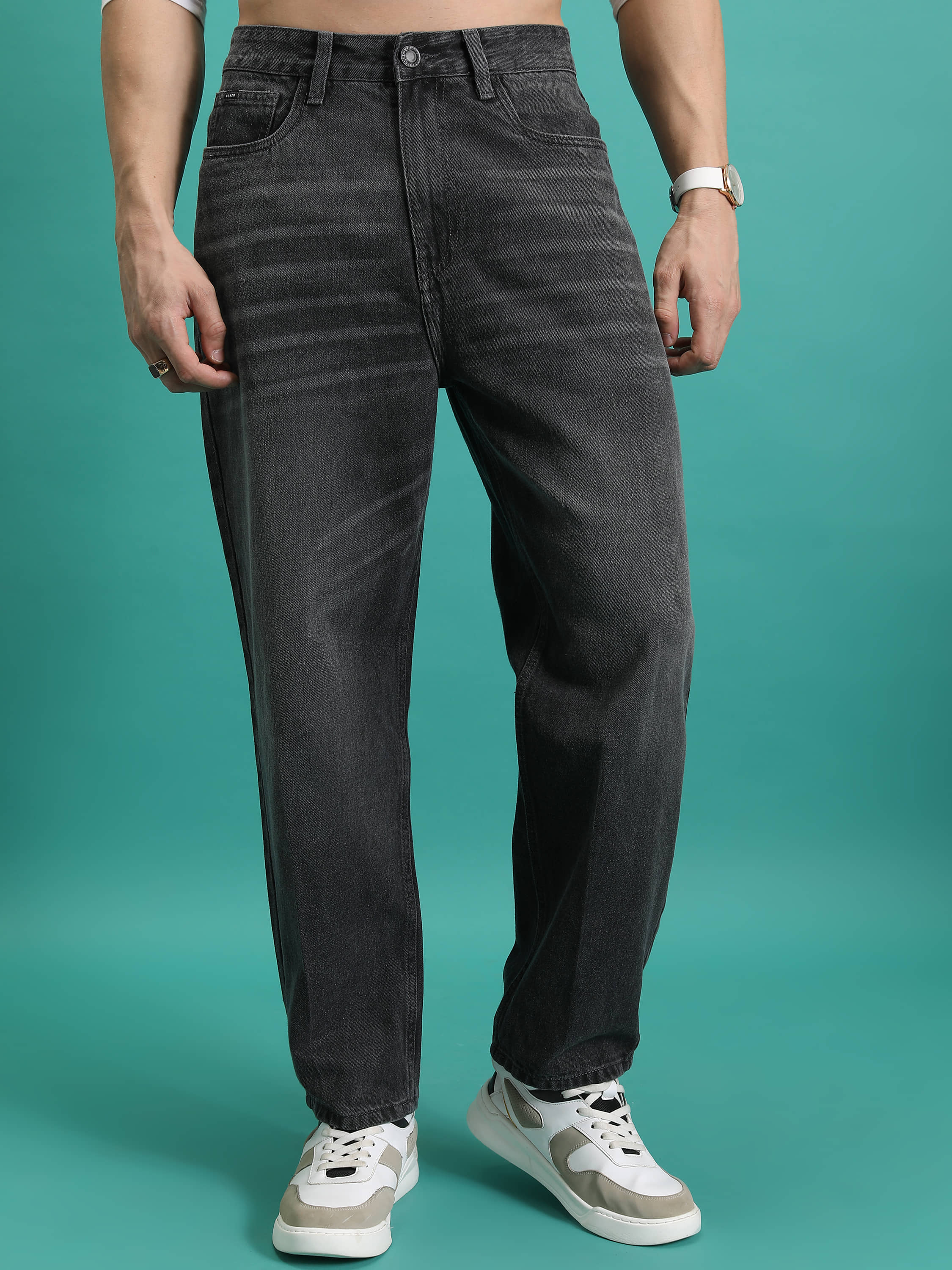 Highlander Relaxed Solid Men's Jeans - Grey ( Pack of 1 ) - Jeans | Buy online on ZillyBuy