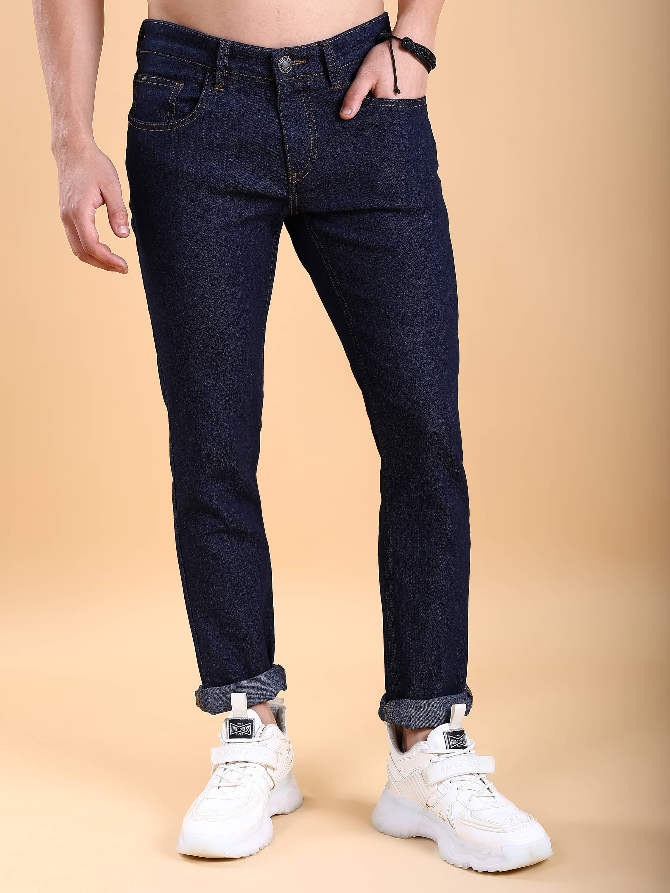 Highlander Straight Solid Men's Jeans - Indigo ( Pack of 1 ) - Jeans | Buy online on ZillyBuy