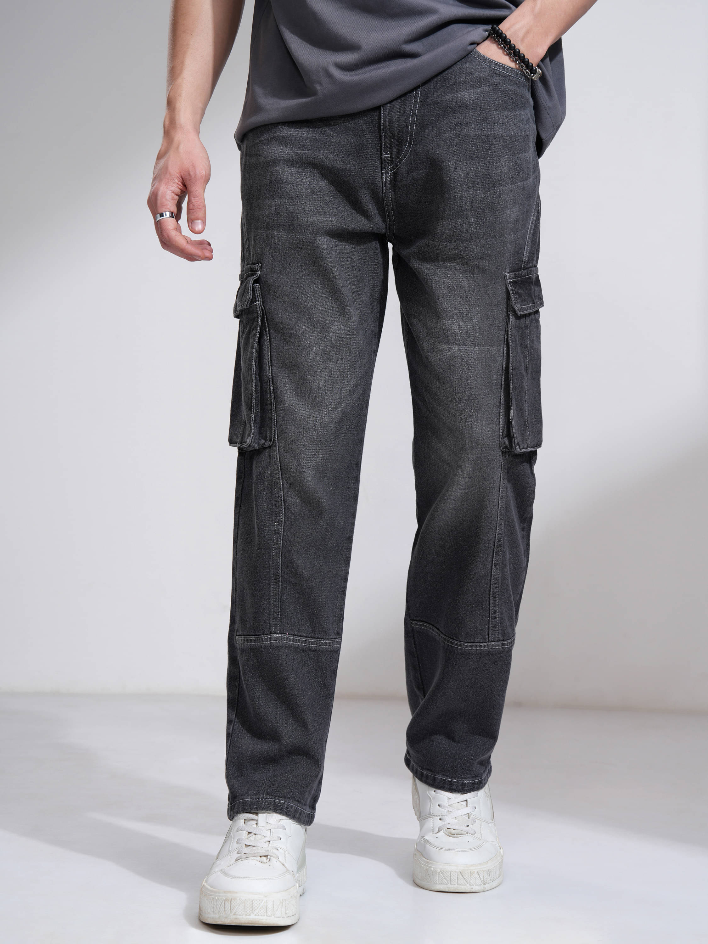     			Highlander Straight Basic Men's Jeans - Beige ( Pack of 1 )