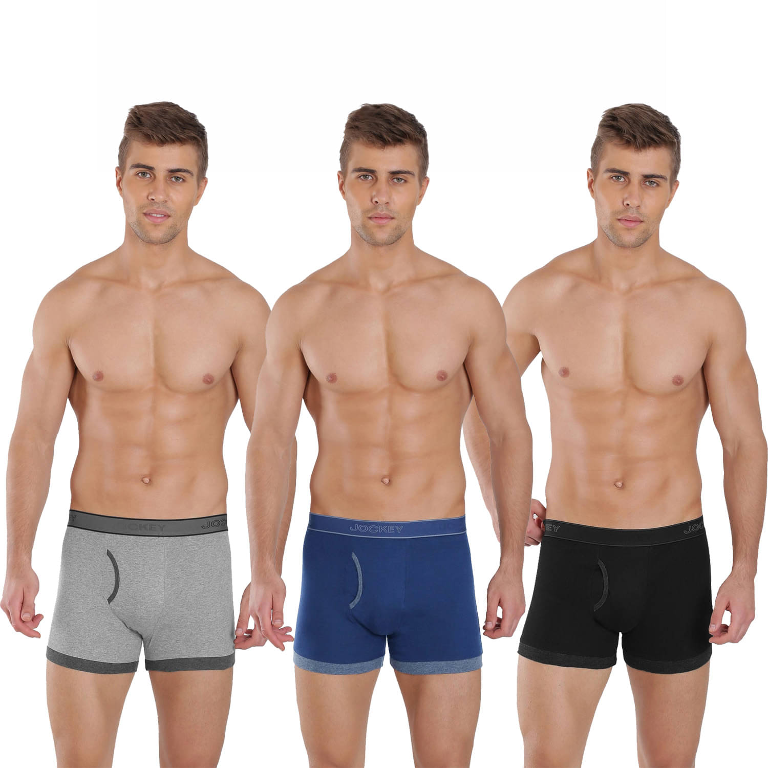     			Jockey Pack of 3 Cotton Trunks For Men's ( Multicolor )