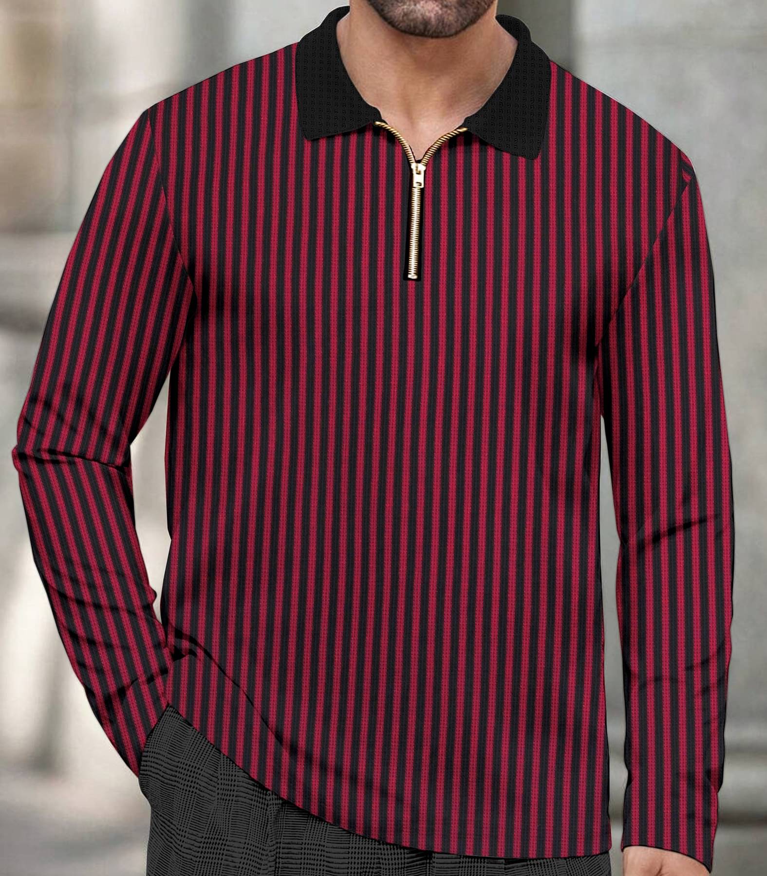     			KAJARU Men Polyester Regular Fit Self Design Polo T Shirt ( Maroon )