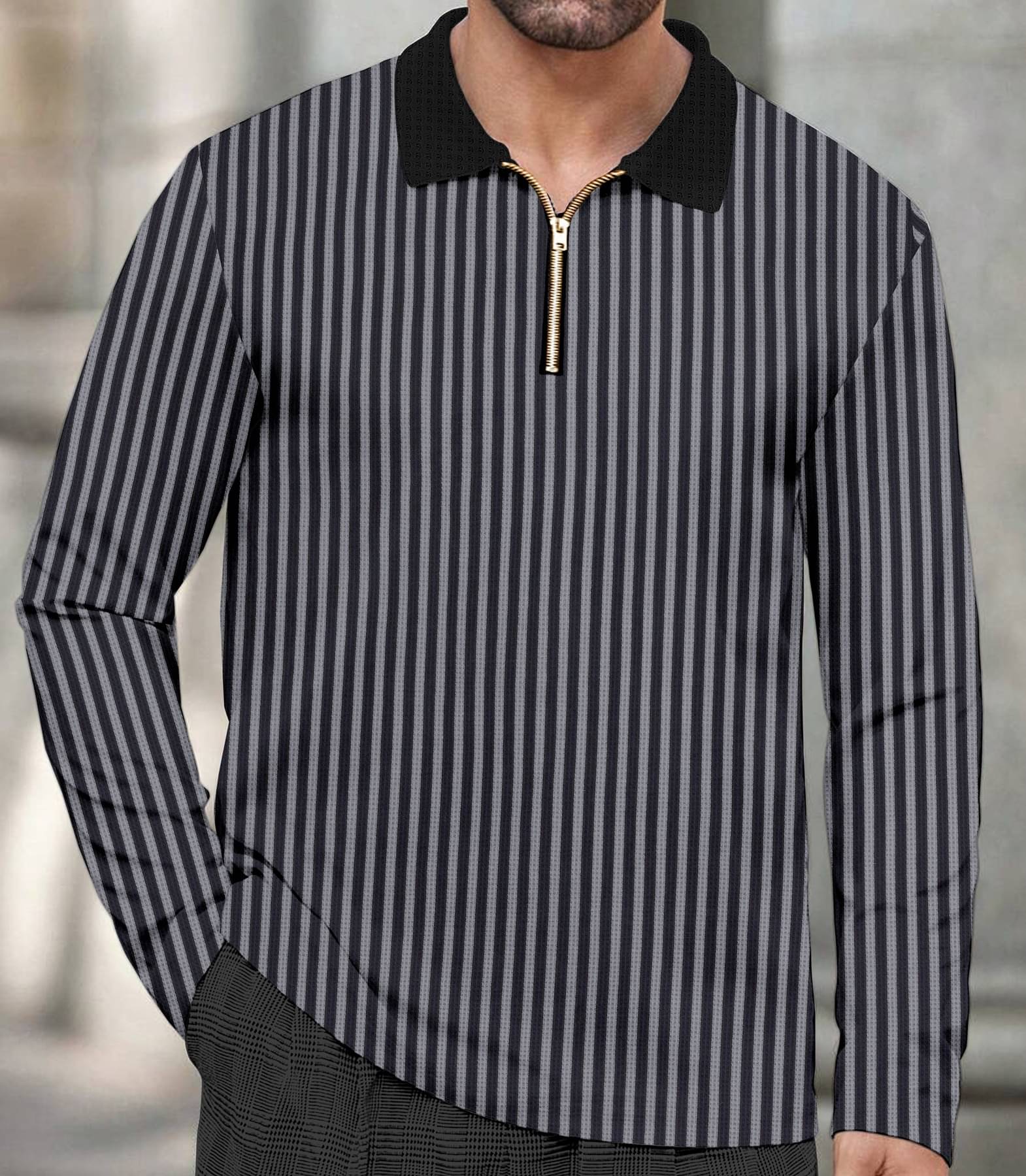     			KAJARU Men Polyester Regular Fit Self Design Polo T Shirt ( Grey Melange )